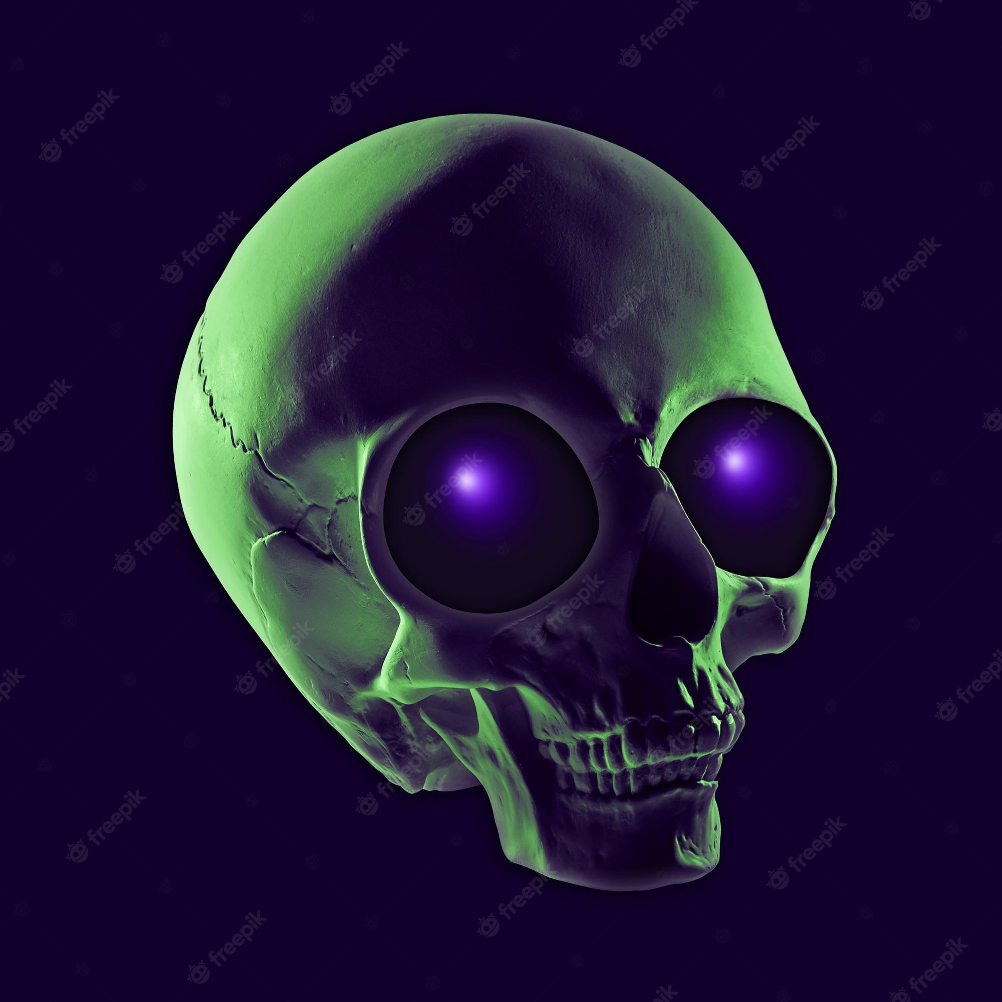 Neon Color Minimalist Skull Wallpapers