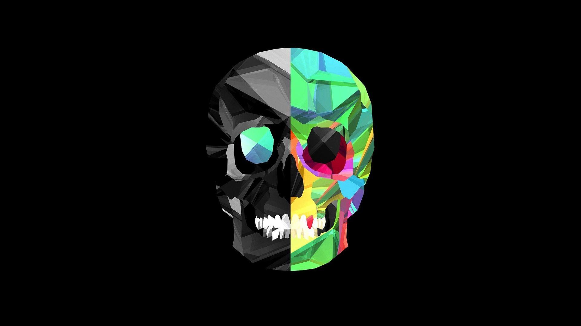 Neon Color Minimalist Skull Wallpapers