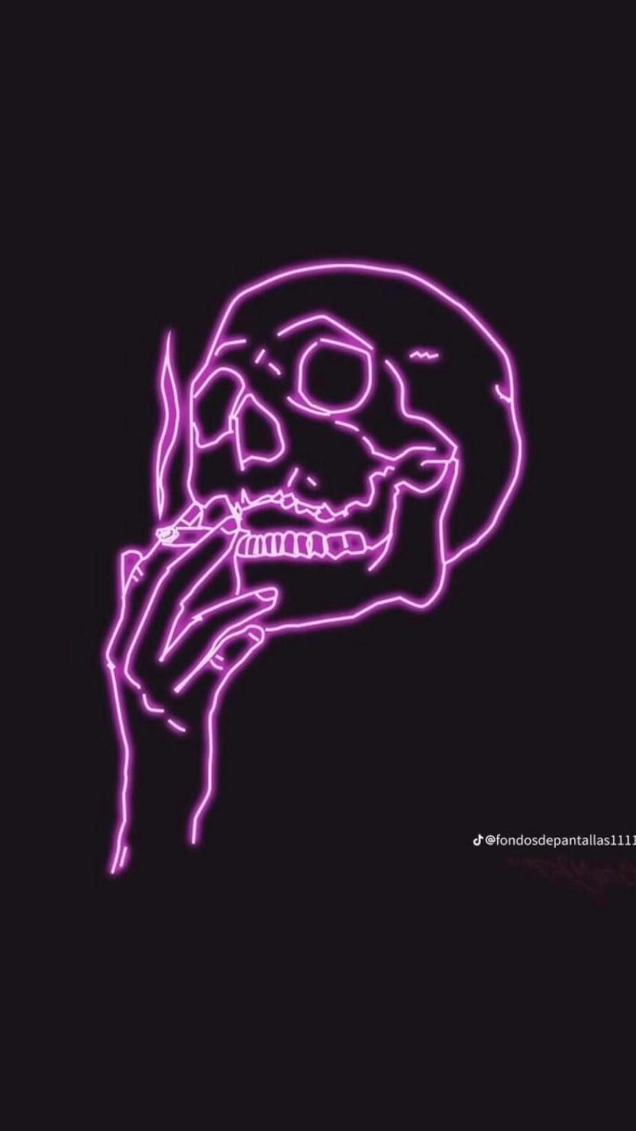 Neon Color Minimalist Skull Wallpapers