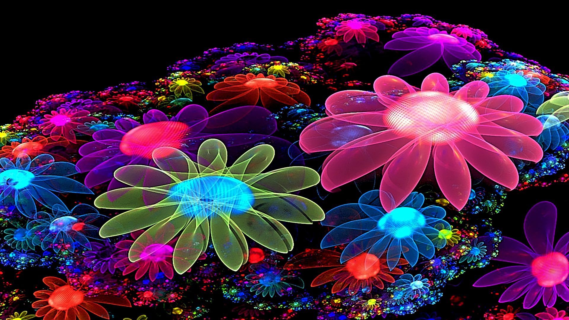 Neon Flowers Wallpapers