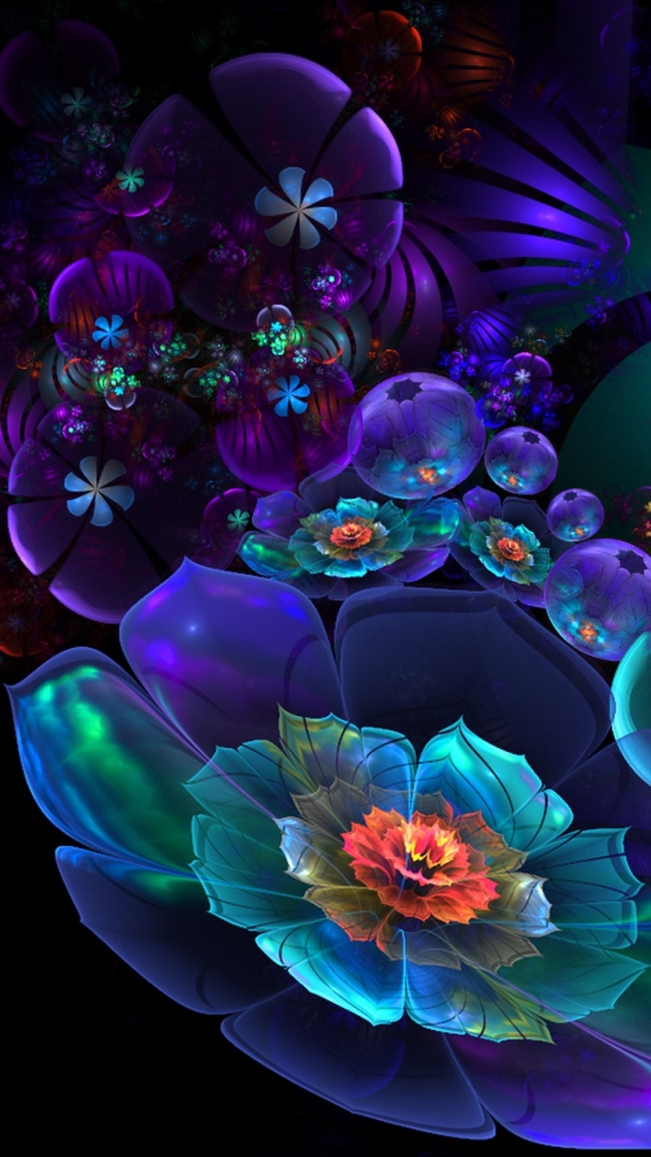 Neon Flowers Wallpapers