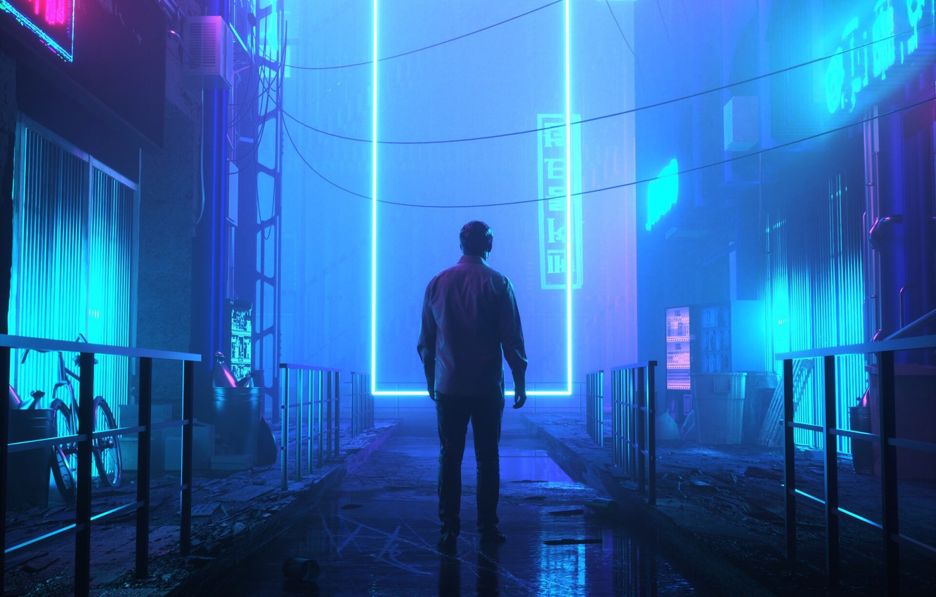 Neon Future Cyberpunk Male Wallpapers