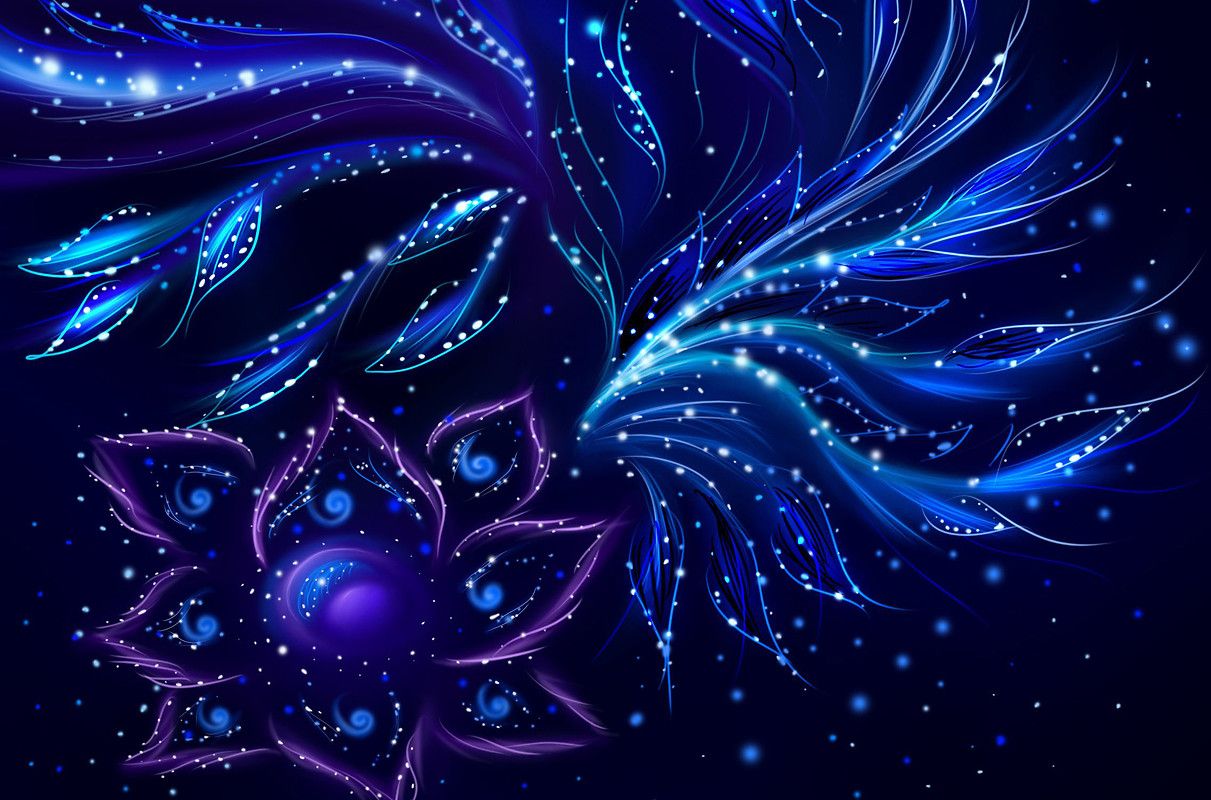 Neon Galaxy Flower Wallpapers