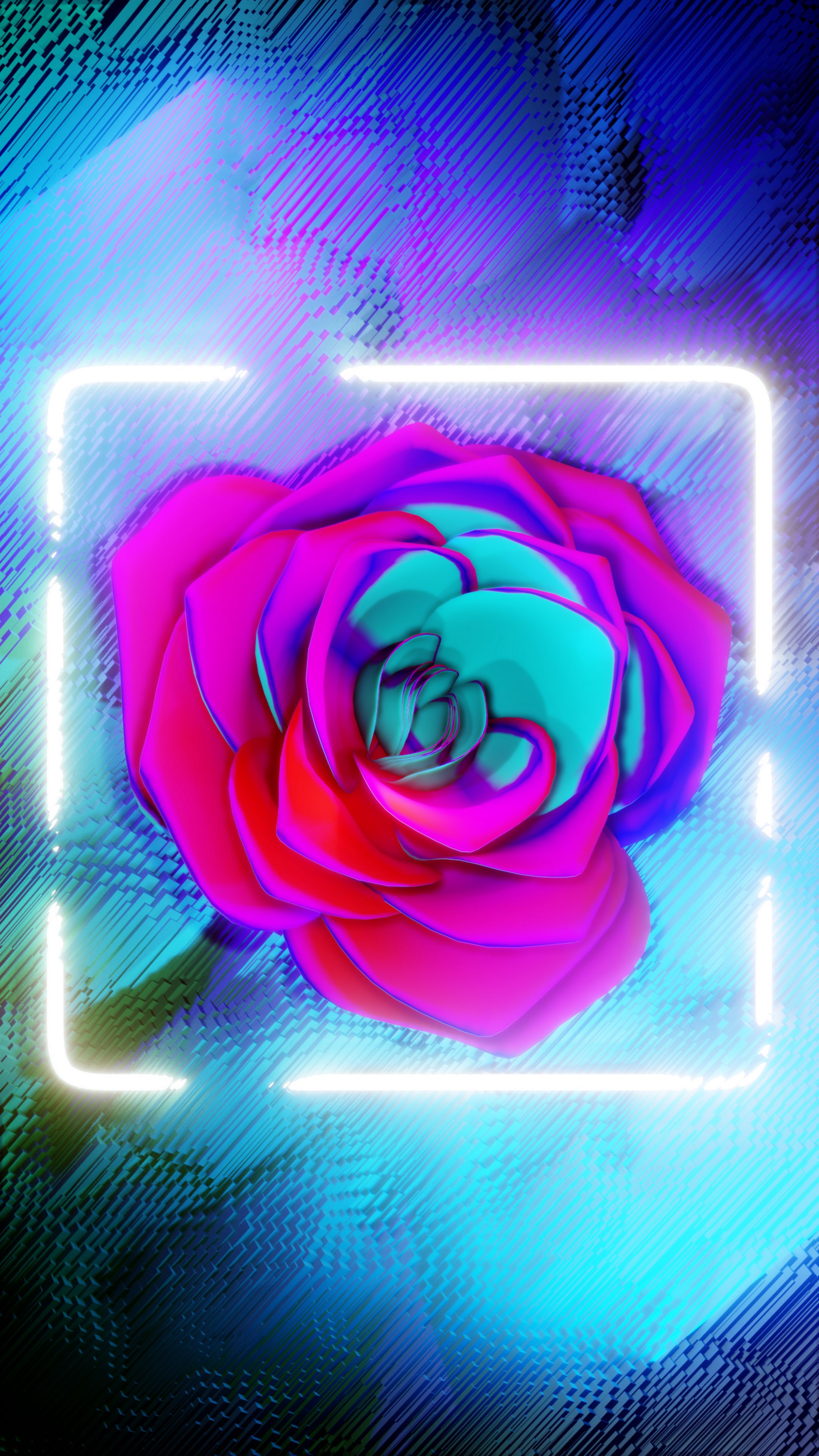 Neon Galaxy Flower Wallpapers