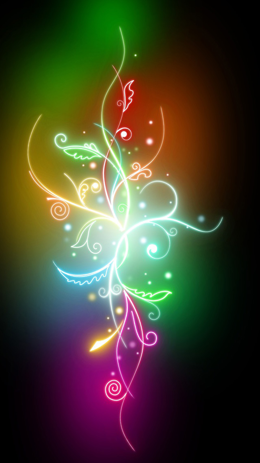 Neon Galaxy Flower Wallpapers