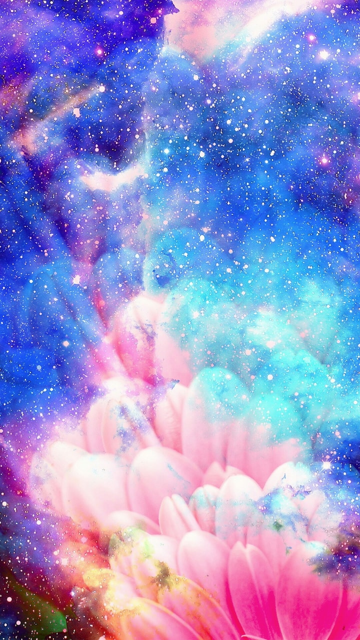 Neon Galaxy Flower Wallpapers