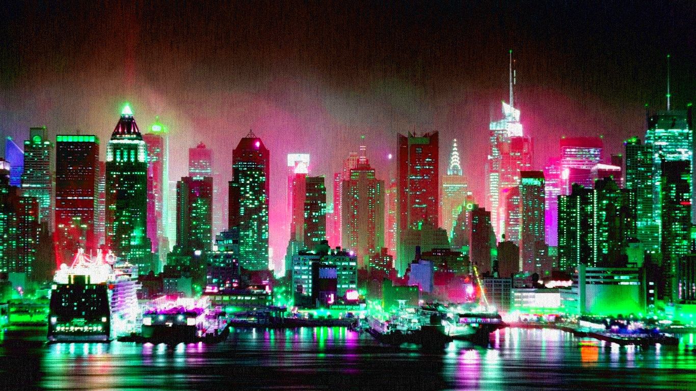 Neon Green City Wallpapers