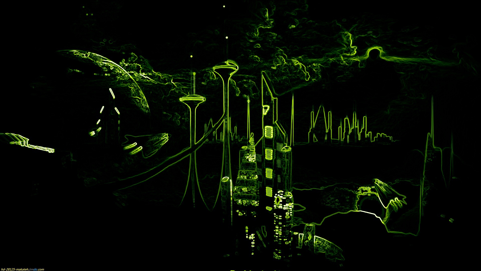 Neon Green City Wallpapers