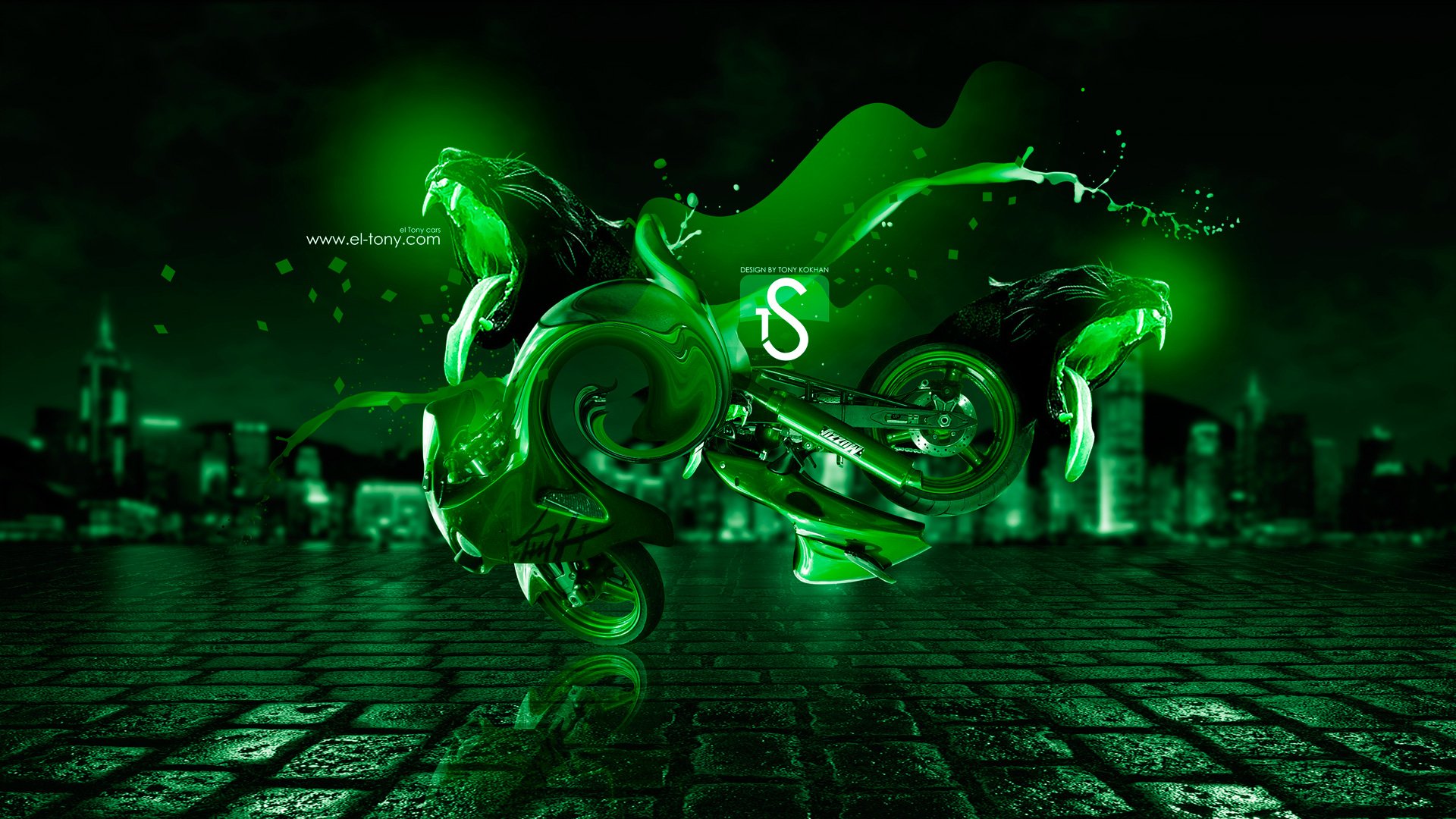 Neon Green City Wallpapers