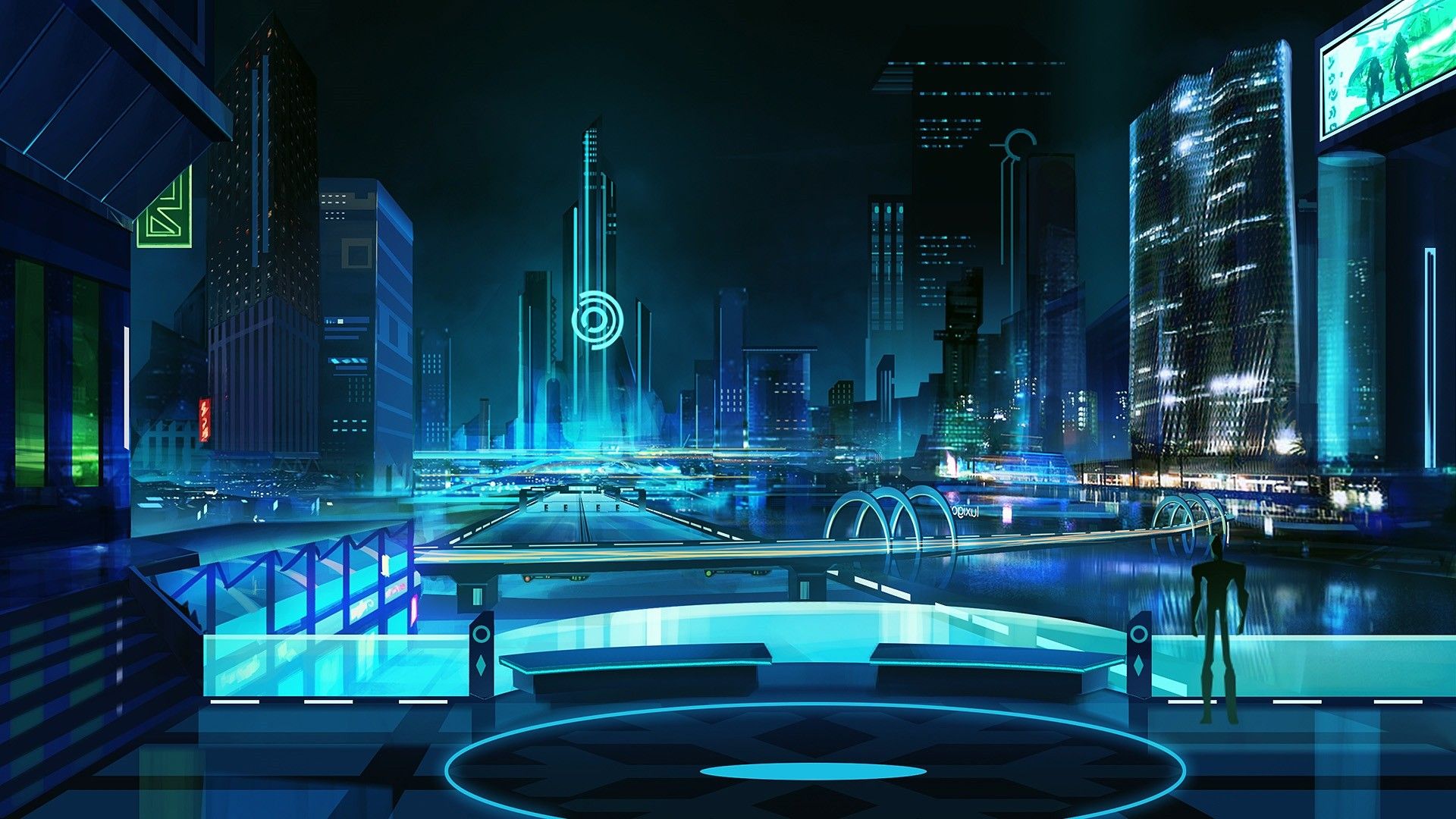 Neon Green City Wallpapers