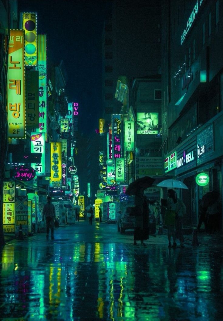 Neon Green City Wallpapers