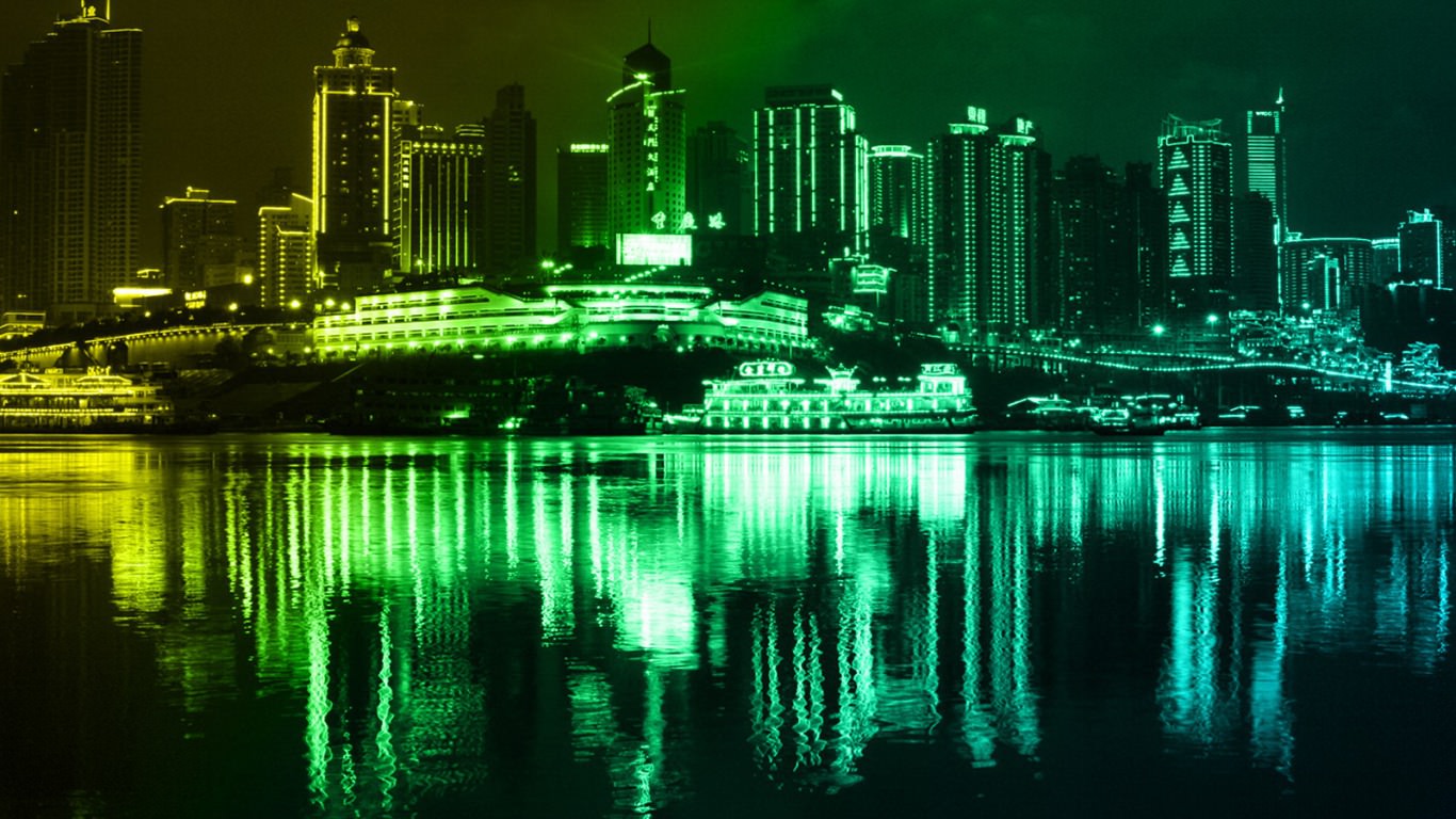 Neon Green City Wallpapers