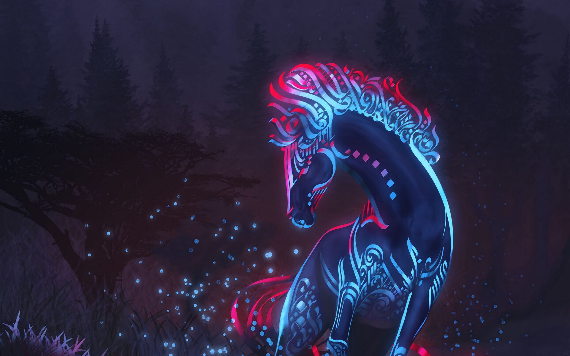 Neon Horses Wallpapers