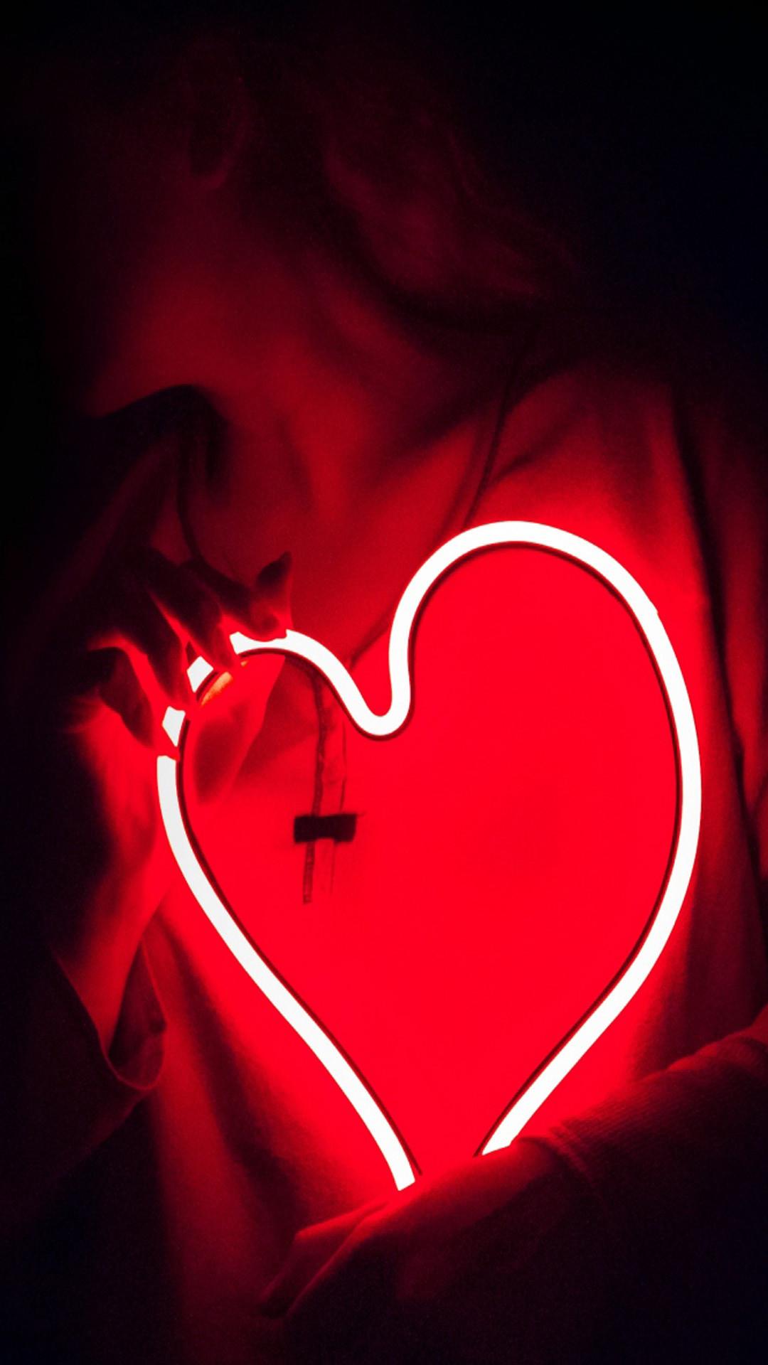 Neon Light Heart Wallpapers