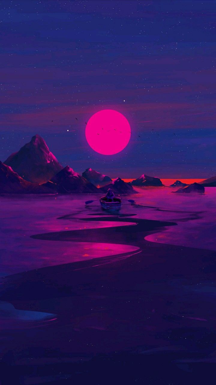 Neon Moon Art Wallpapers