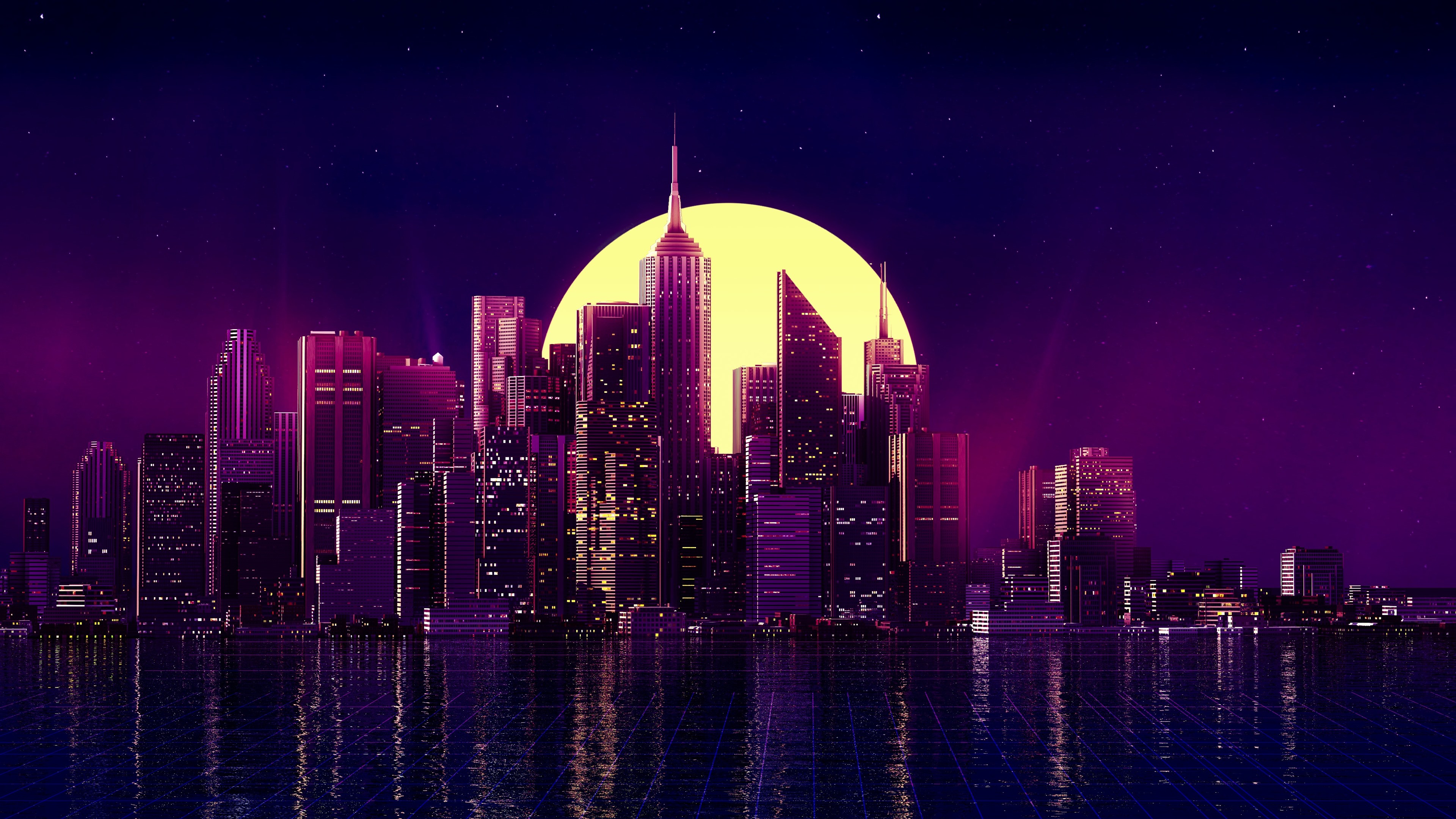 Neon Moon Art Wallpapers