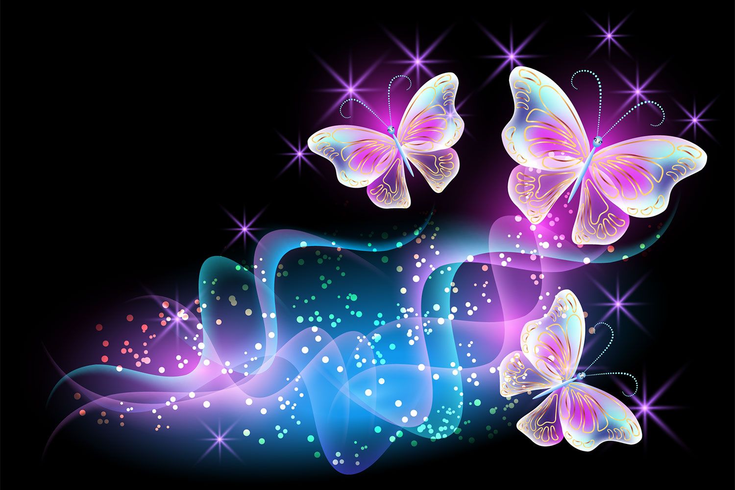 Neon Pink Butterfly Wallpapers