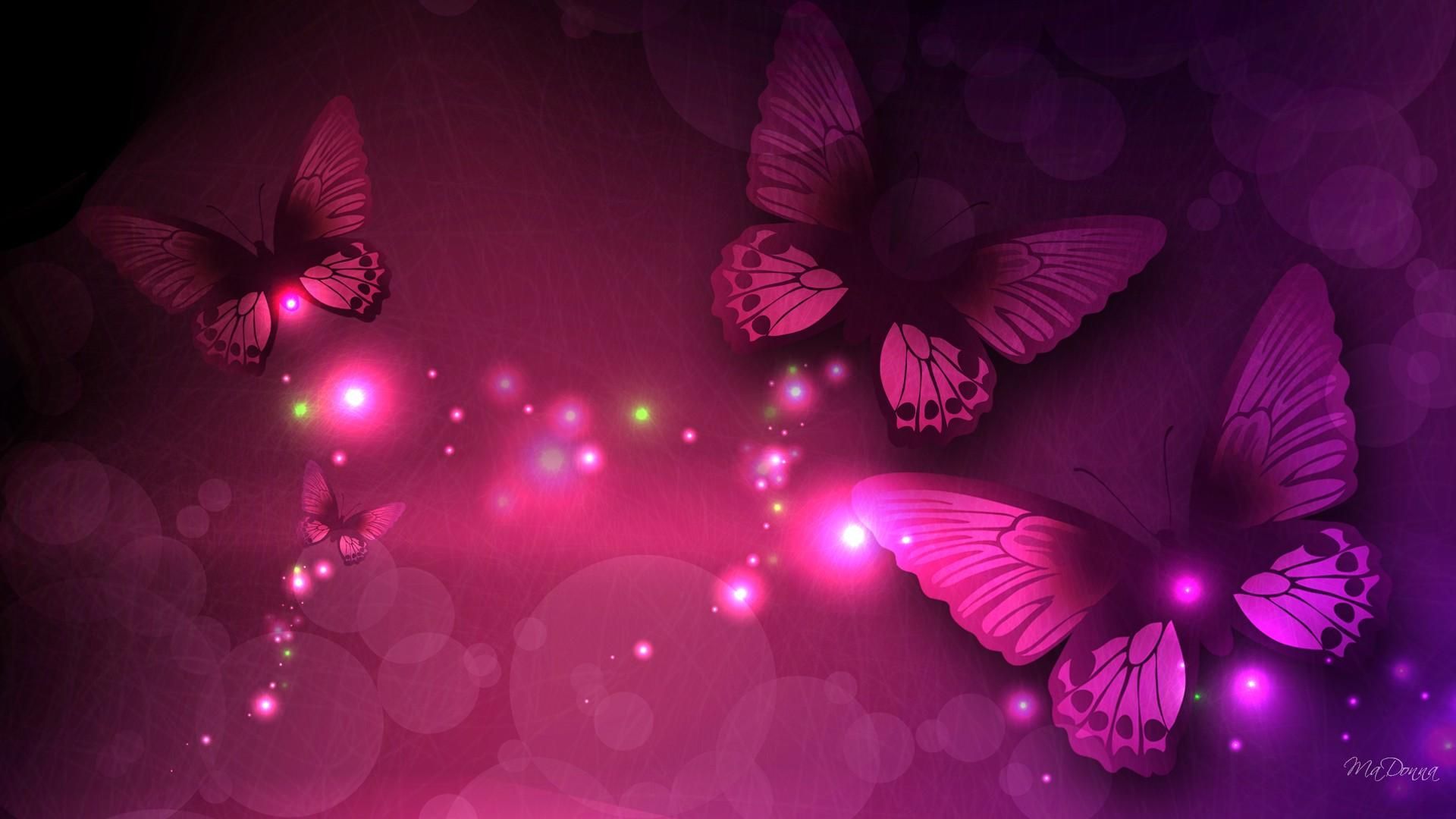 Neon Pink Butterfly Wallpapers