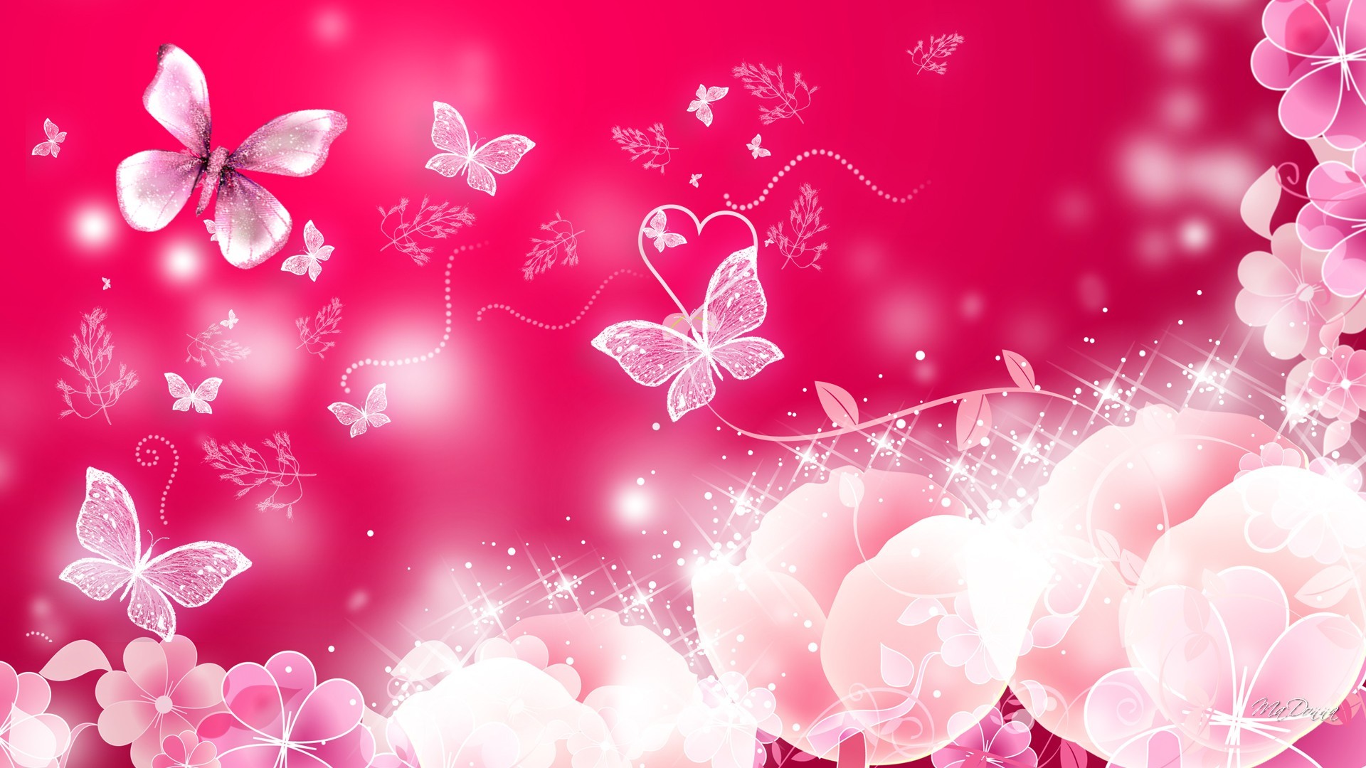 Neon Pink Butterfly Wallpapers