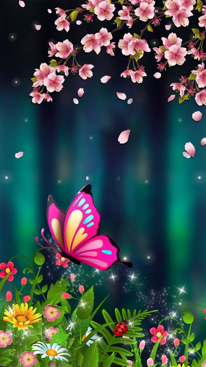 Neon Pink Butterfly Wallpapers