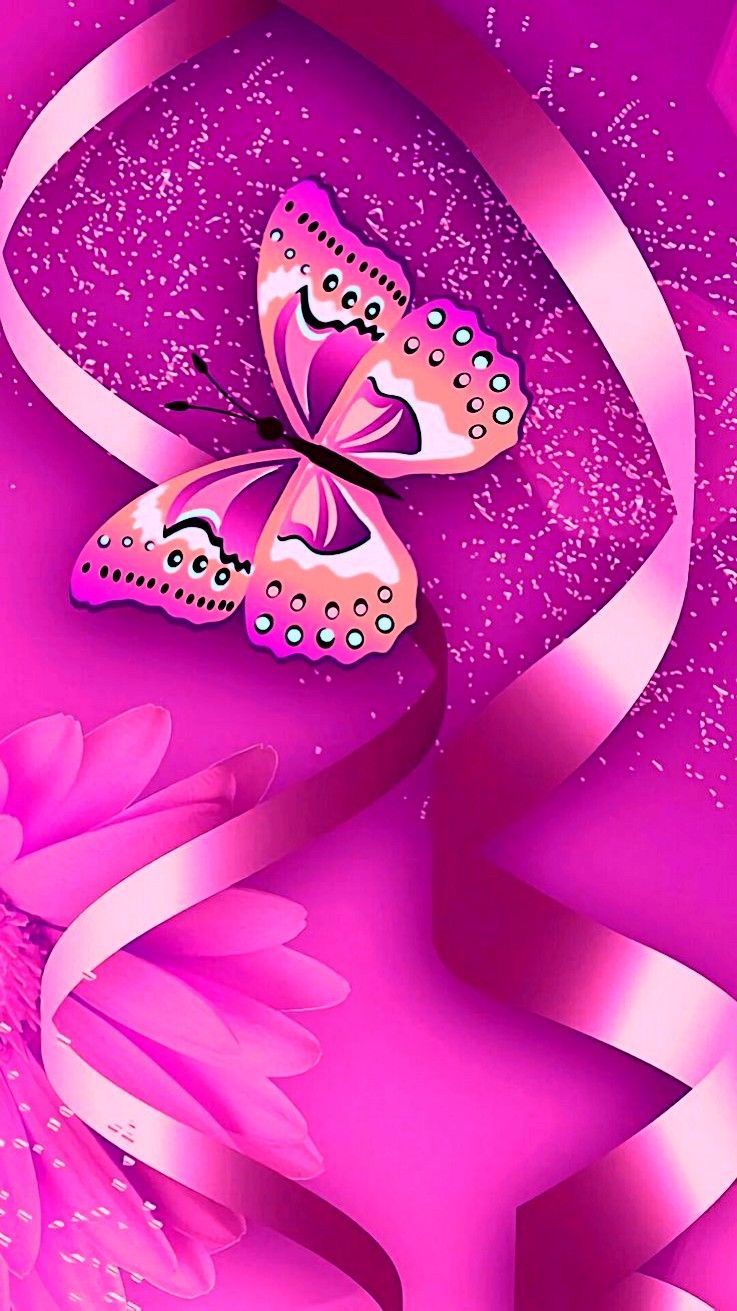 Neon Pink Butterfly Wallpapers