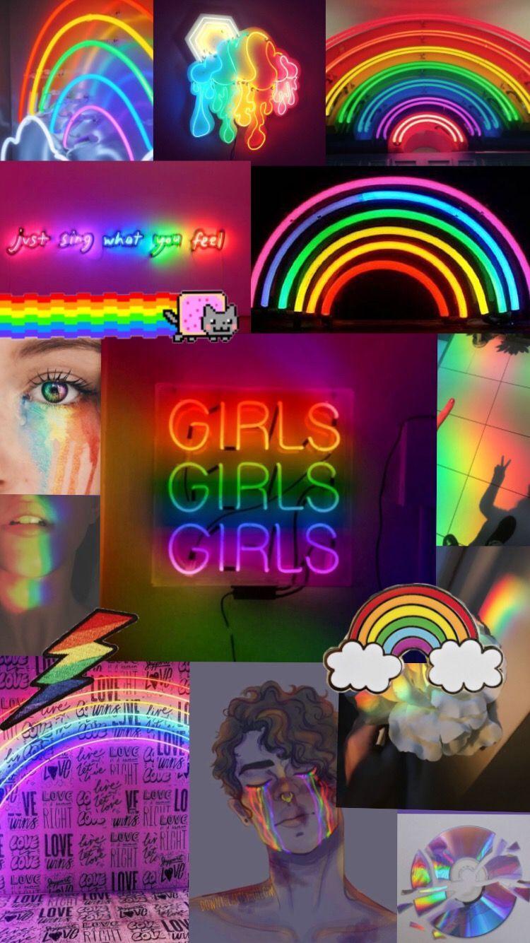 Neon Rainbow Aesthetic Wallpapers