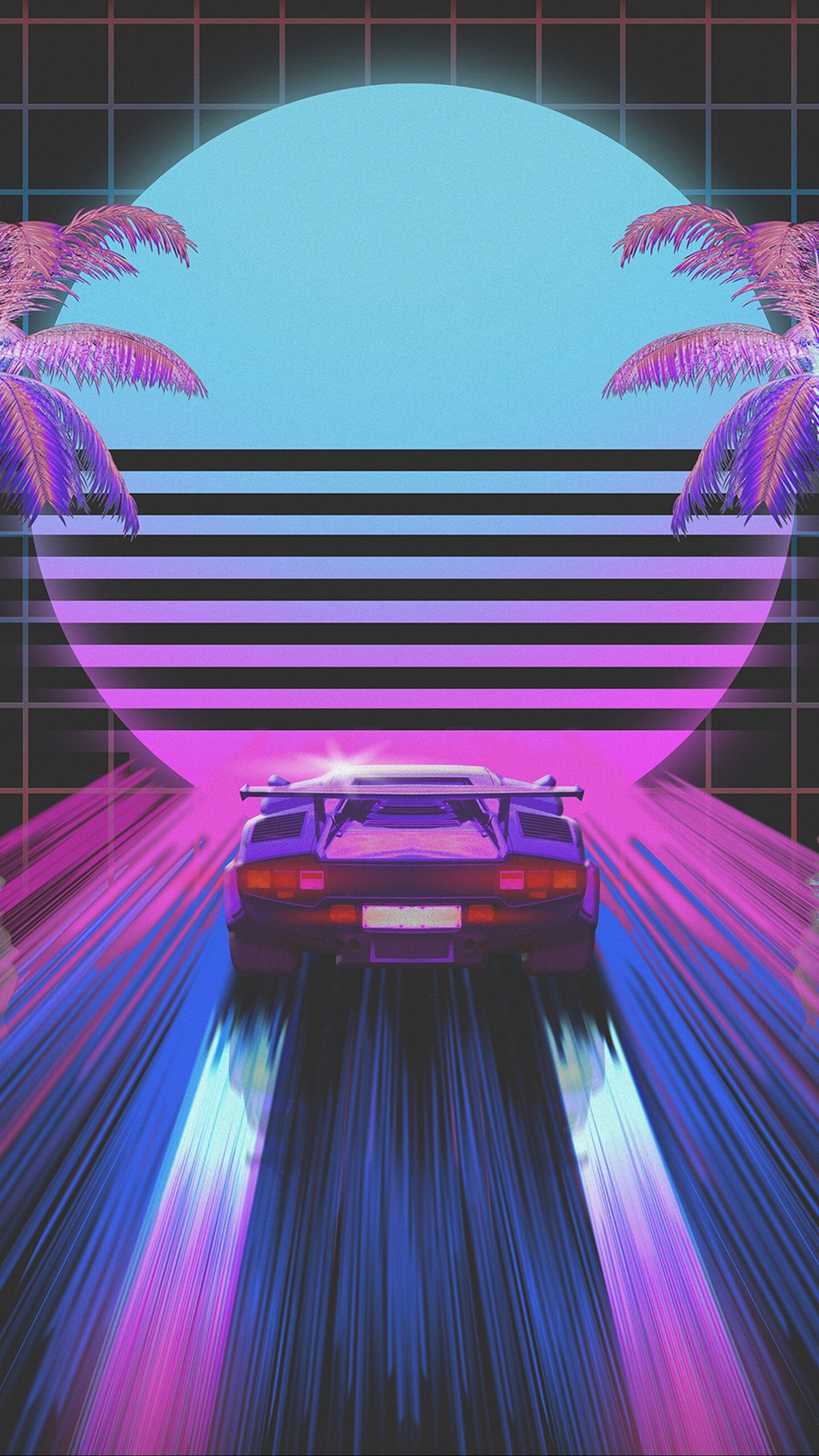 Neon Retro Sun Wallpapers