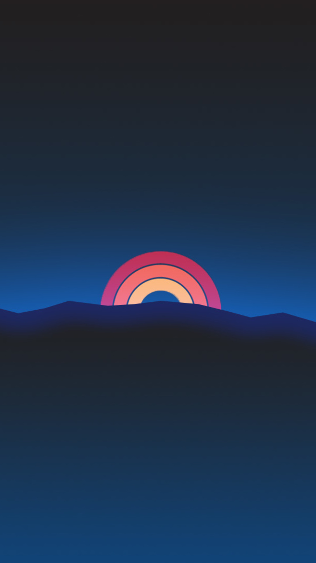 Neon Sunset Rainbow Minimal Retro Style Wallpapers