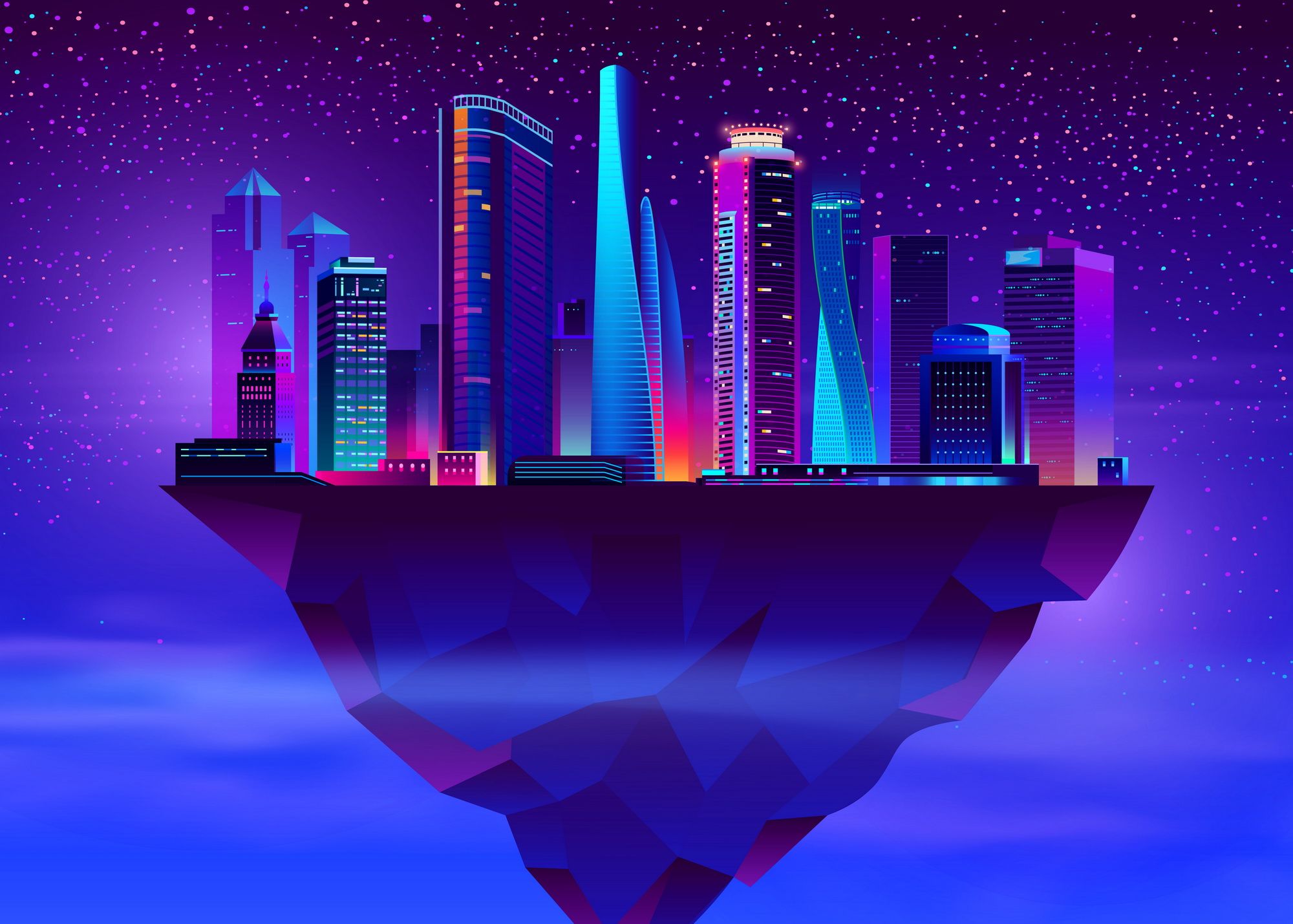 Neon Synthwave Futuristic City Wallpapers