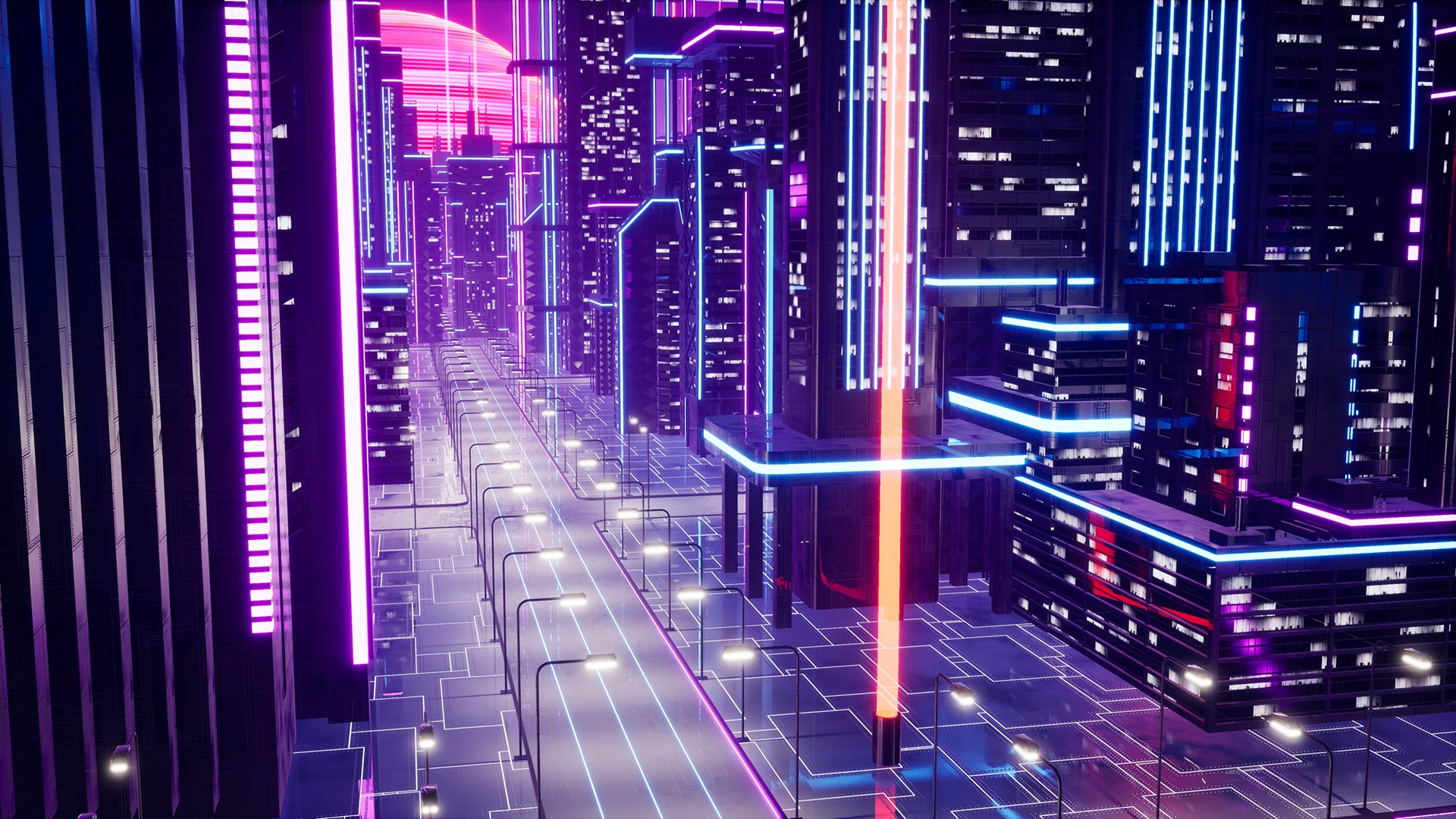 Neon Synthwave Futuristic City Wallpapers