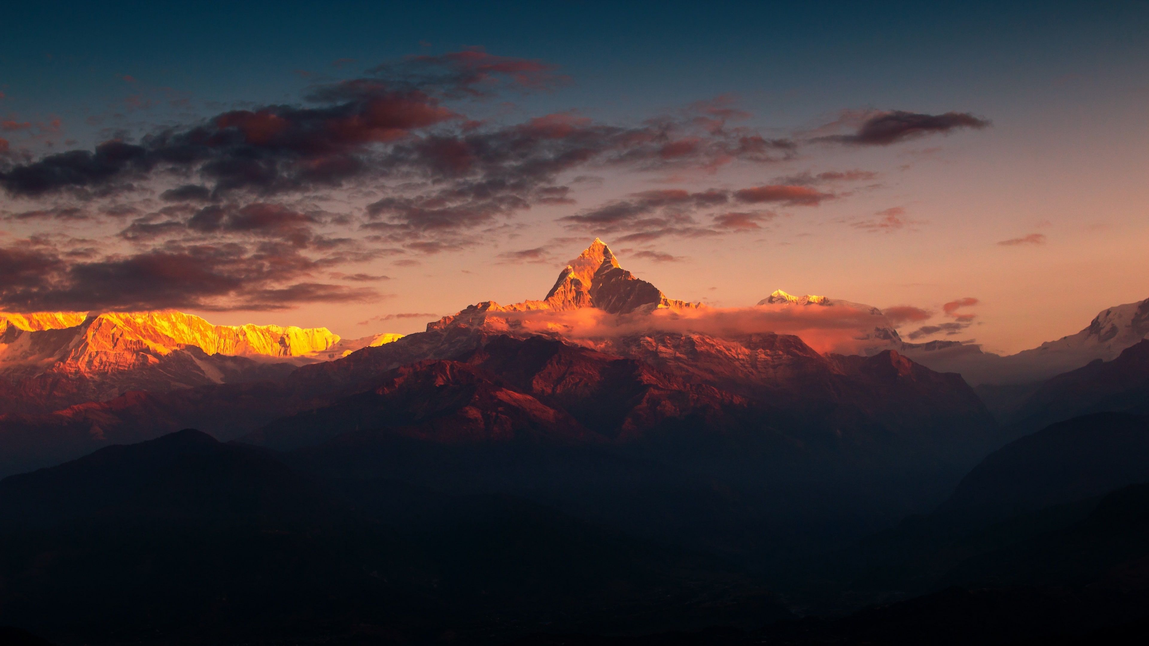 Nepal Mountains In Sunset Wallpapers