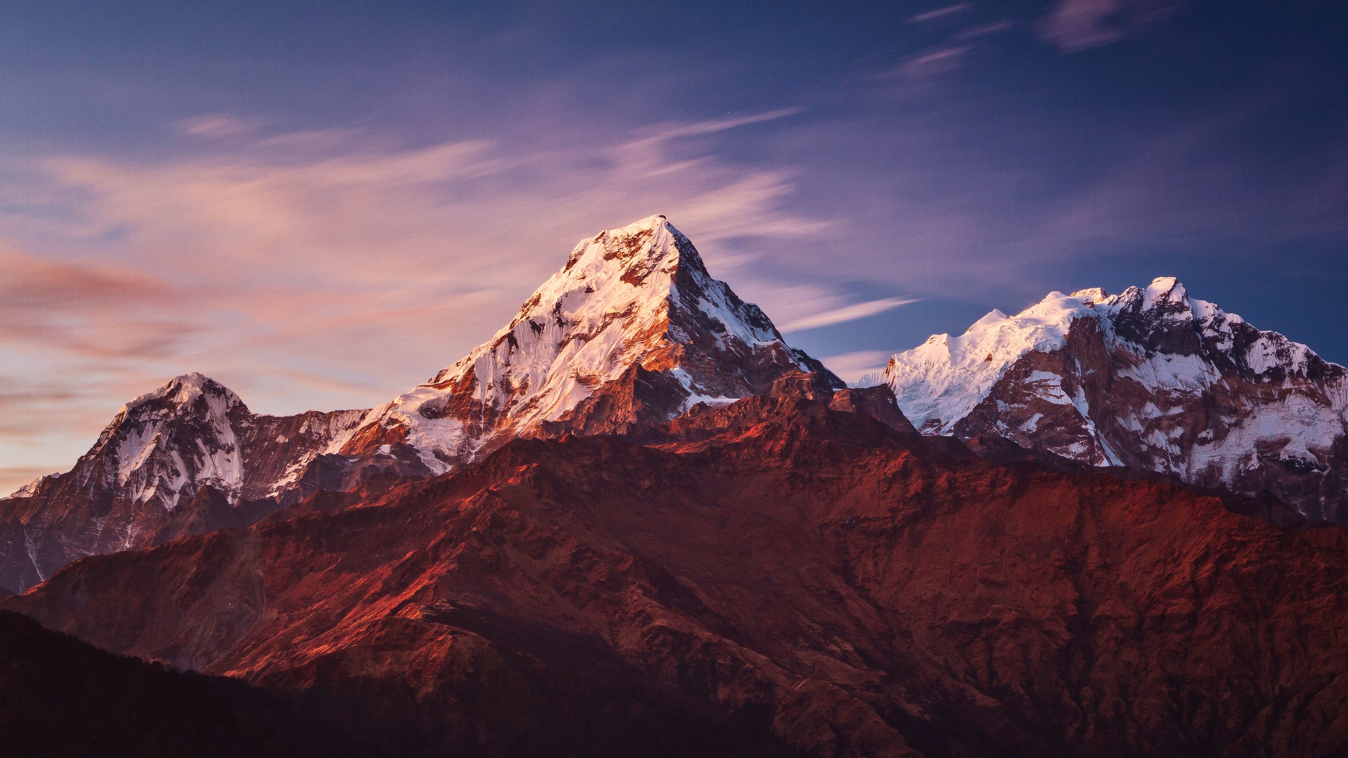 Nepal Mountains In Sunset Wallpapers