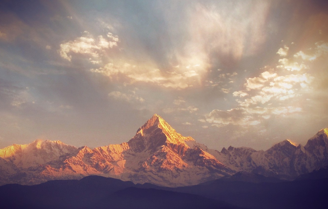 Nepal Mountains In Sunset Wallpapers