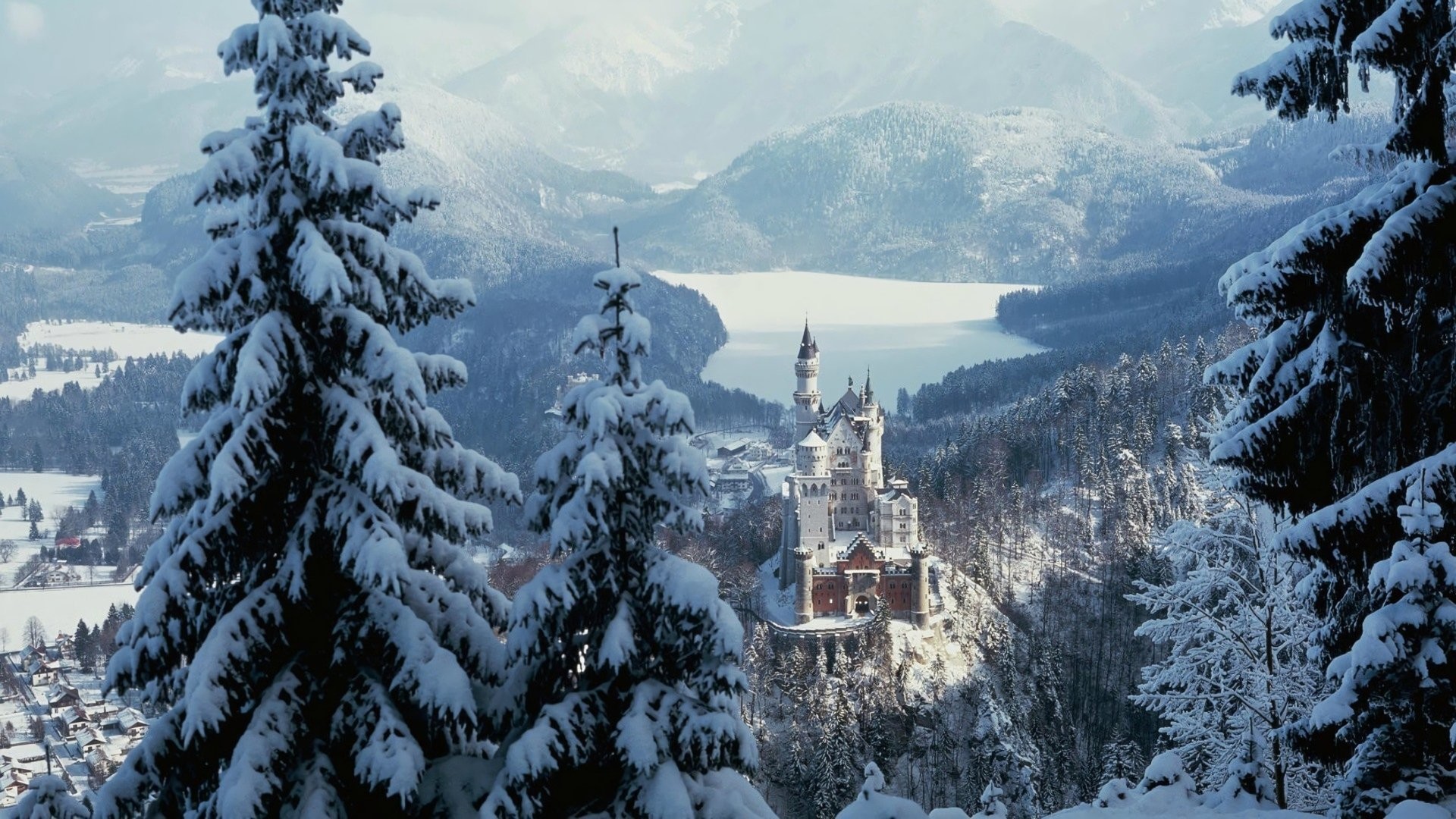 Neuschwanstein Castle In Winter Wallpapers