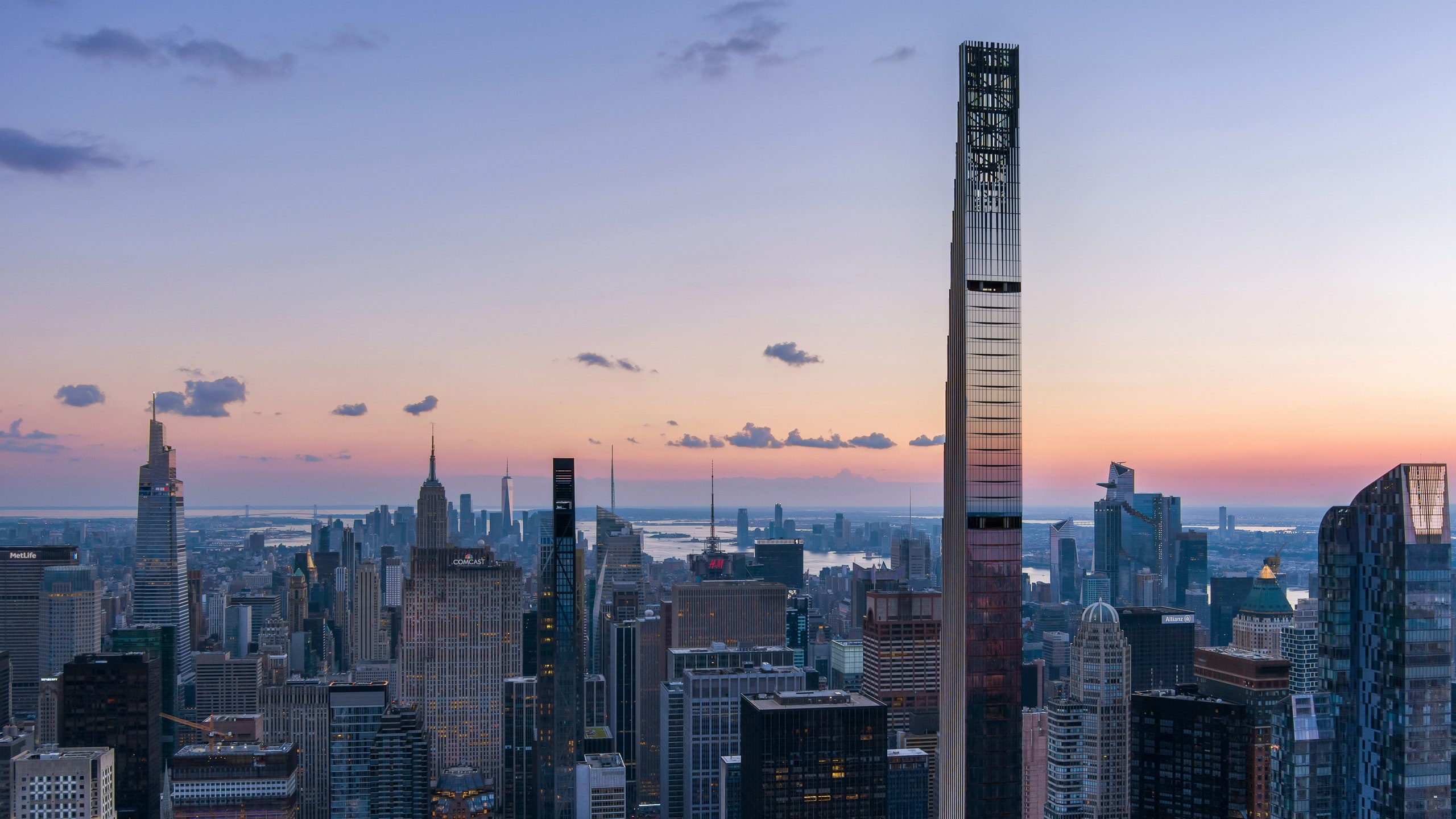 New York City Skyscraper Buildings At Sunset Wallpapers