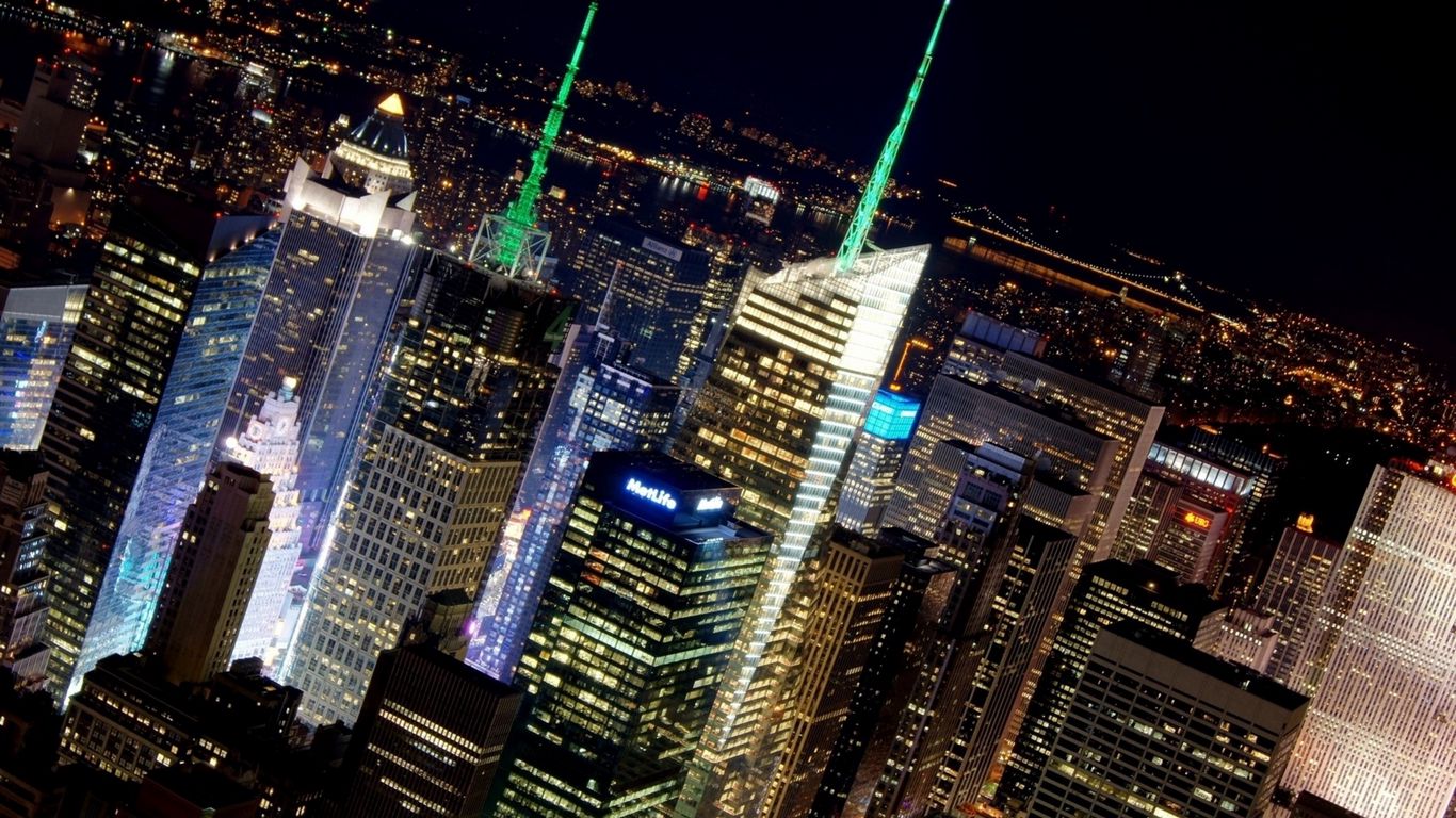 New York Skycrapper And Buildings Lights Wallpapers