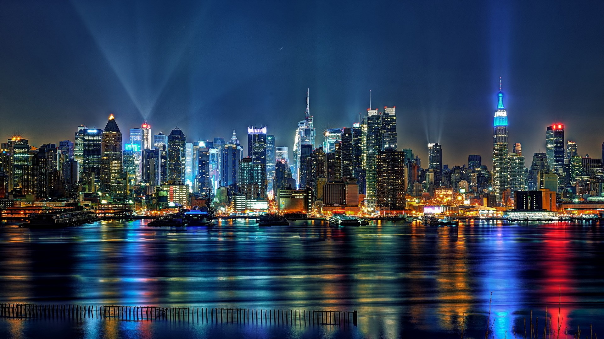 New York Skycrapper And Buildings Lights Wallpapers