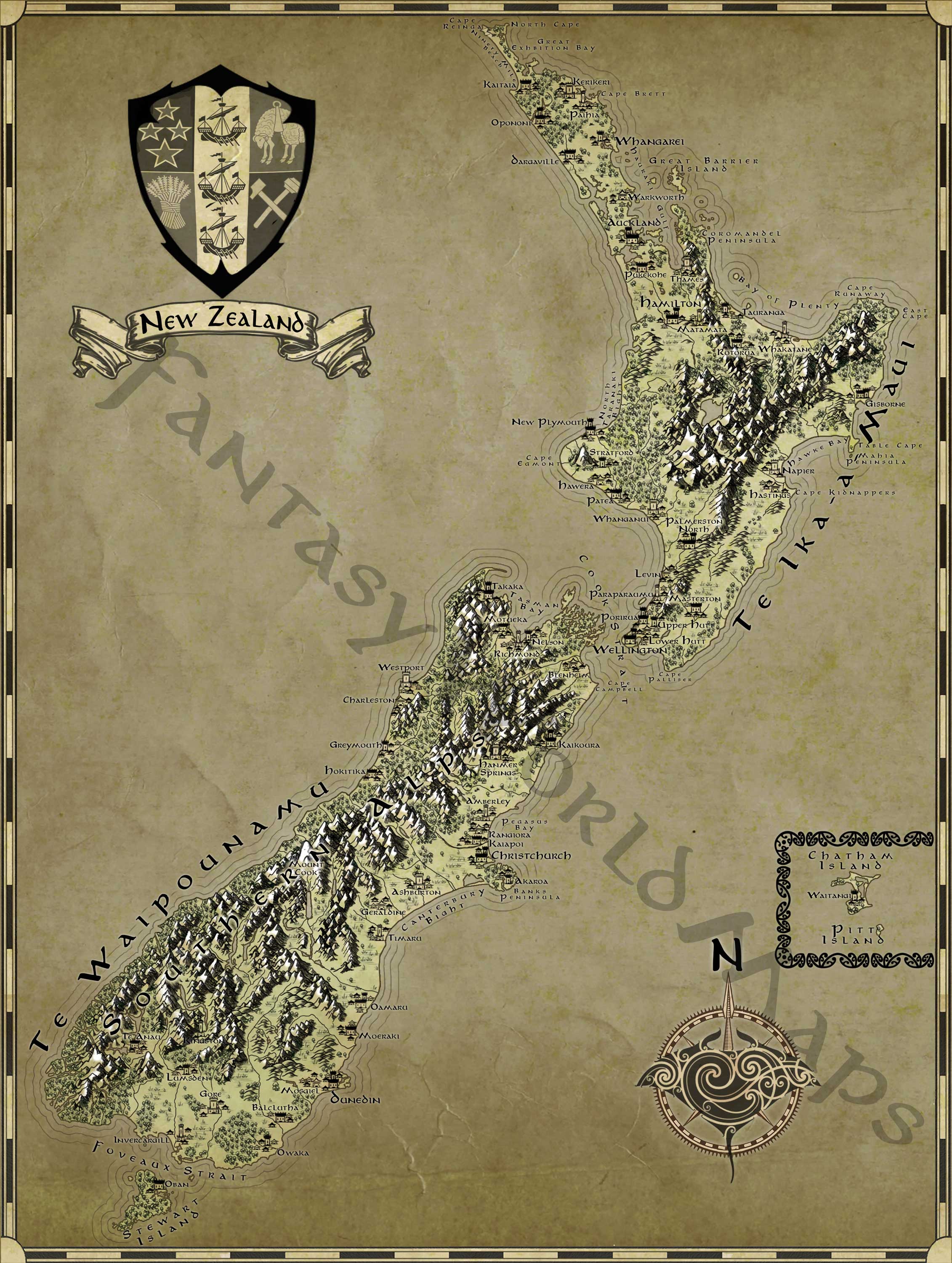 New Zealand Map Images Wallpapers