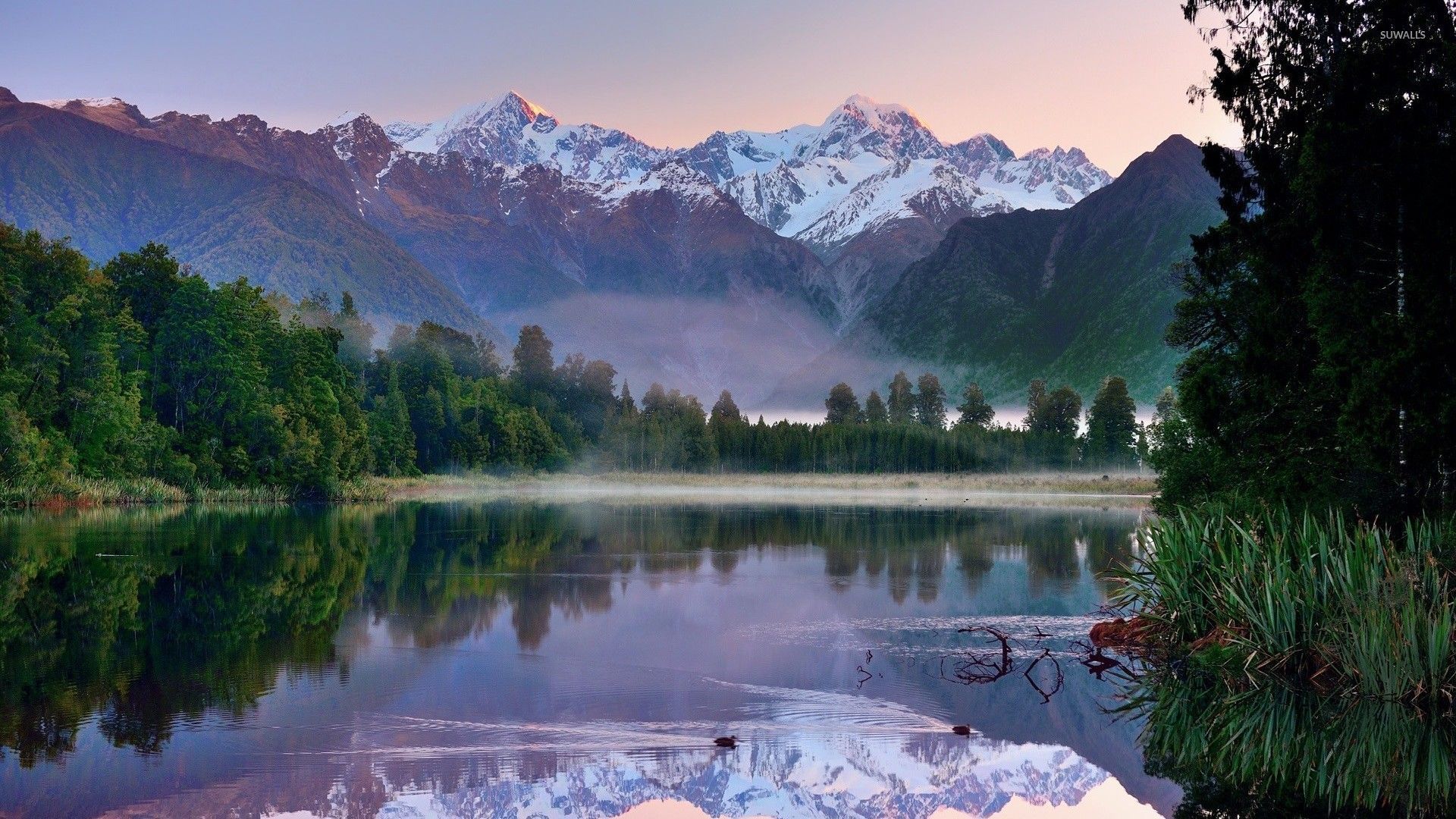 New Zealand Mountains Dawn Lake Wallpapers