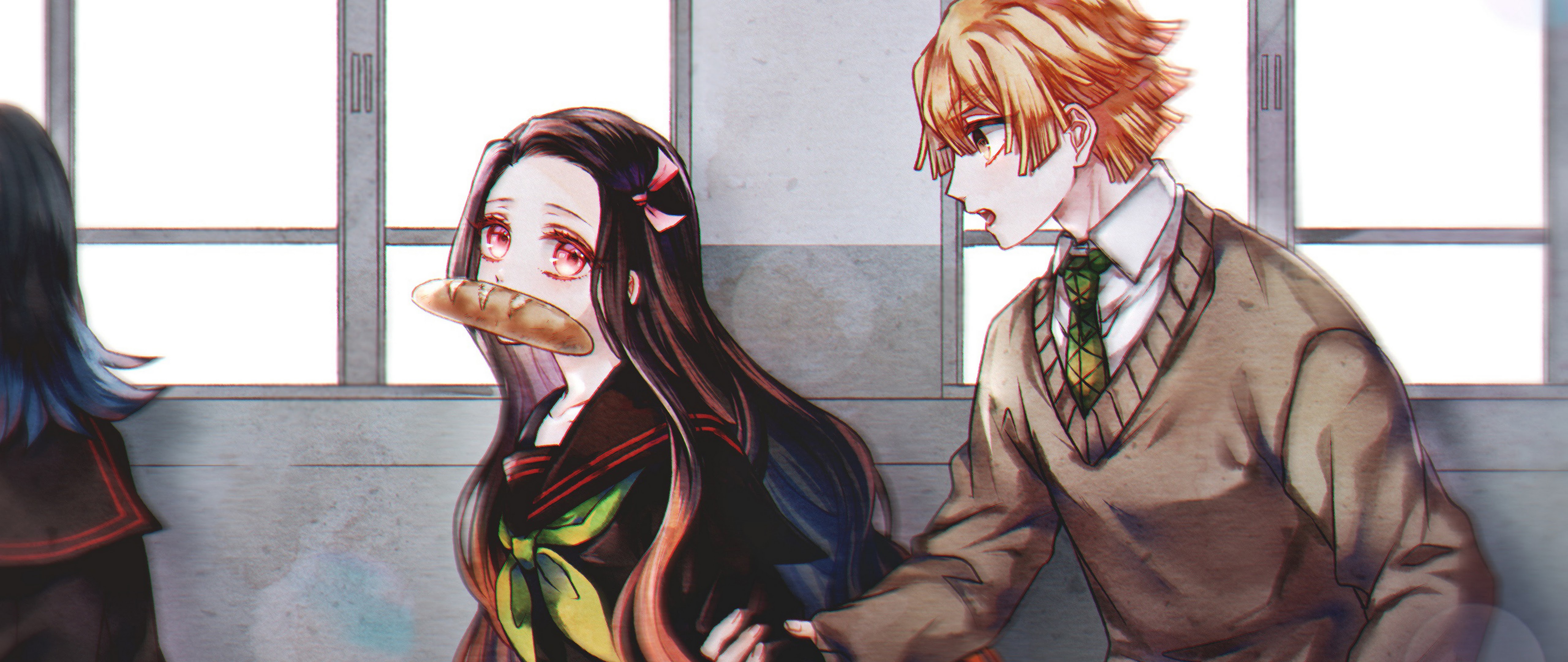 Nezuko Kamado And Zenitsu Agatsuma Art Wallpapers