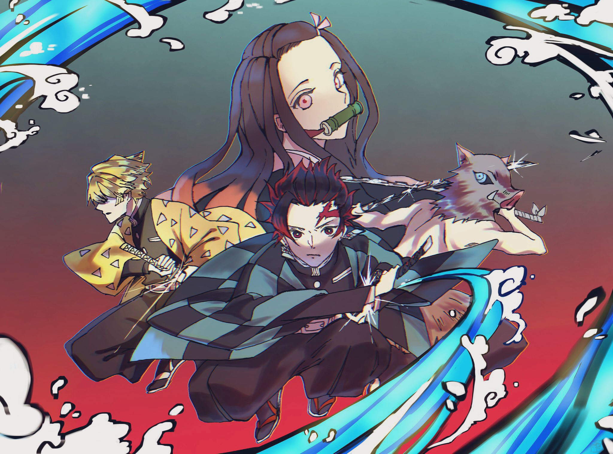 Nezuko Kamado And Zenitsu Agatsuma Art Wallpapers