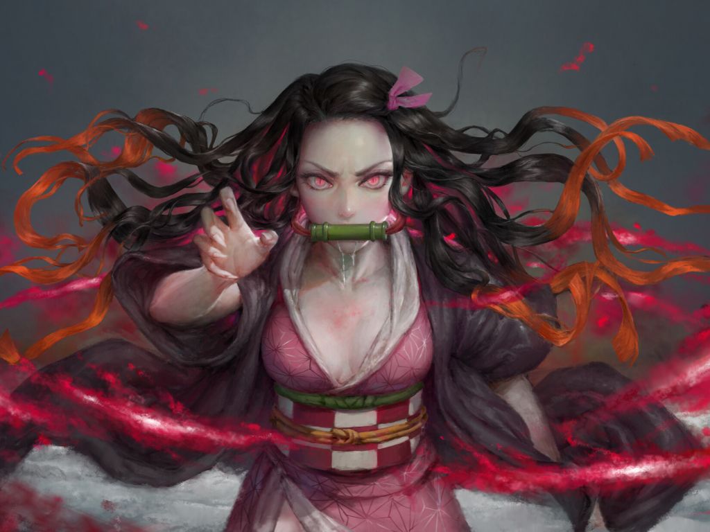 Nezuko Kamado Angry Kimetsu No Yaiba Art Wallpapers