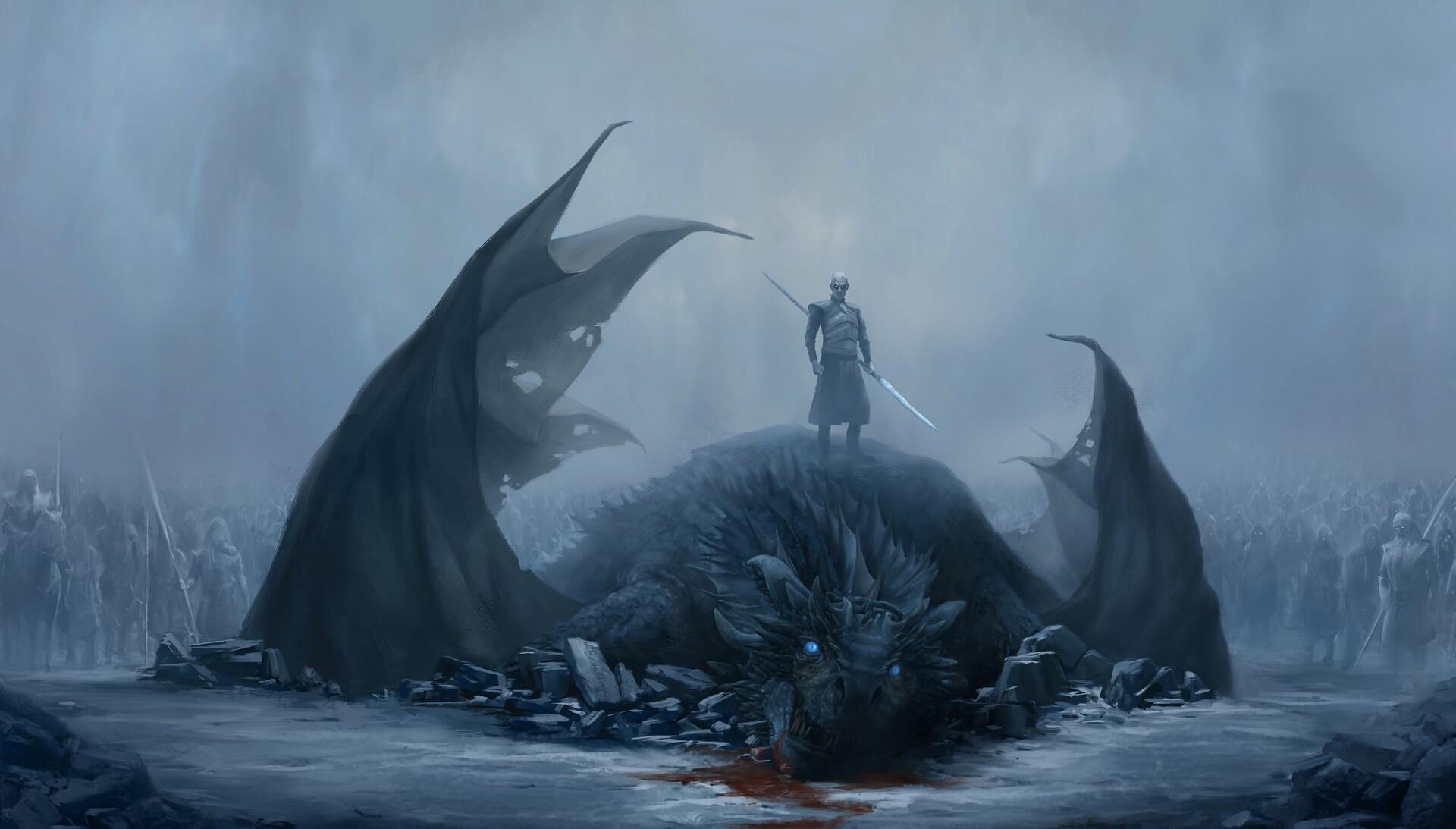 Night King Dragon Art Wallpapers