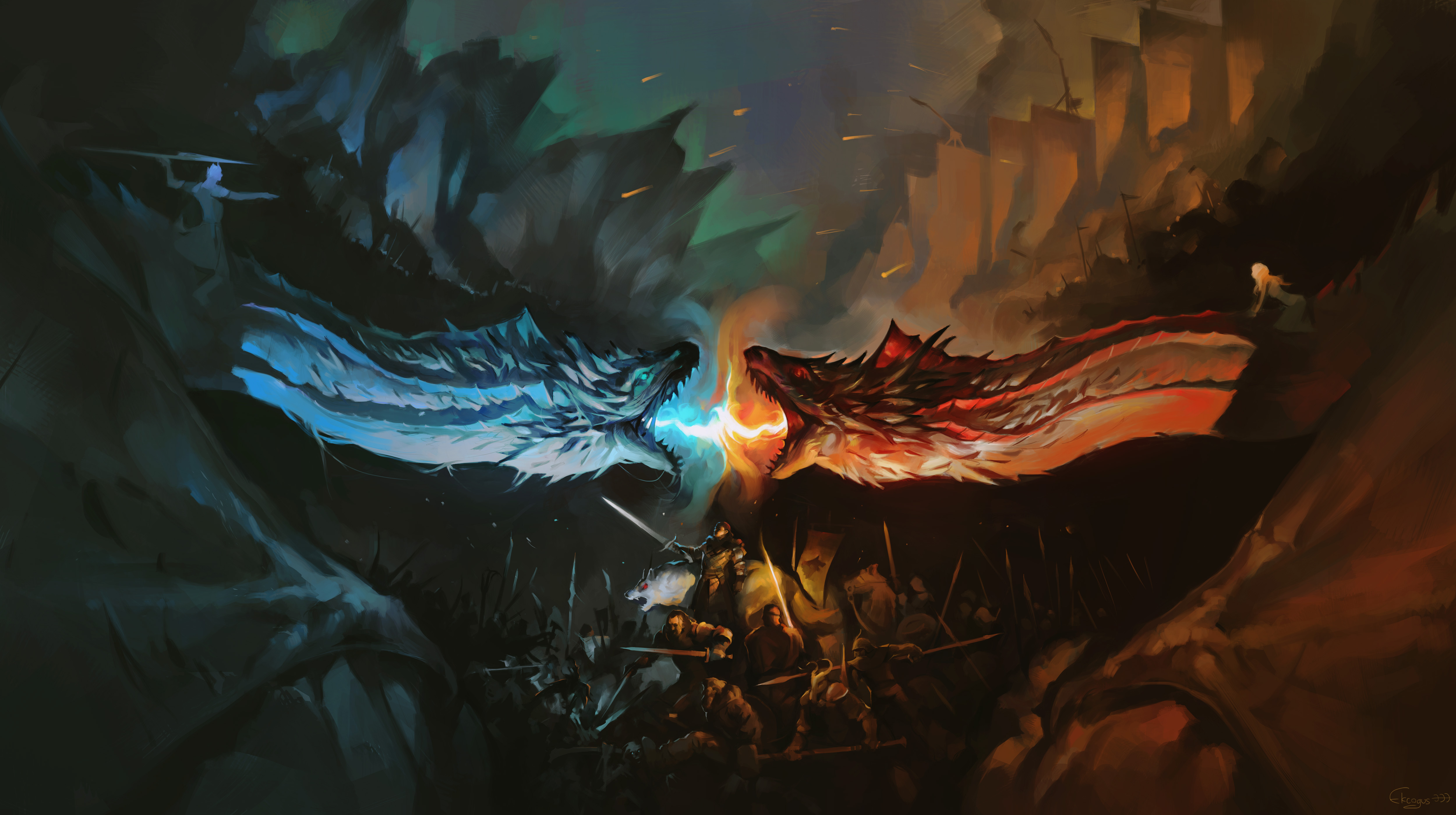 Night King Dragon Art Wallpapers