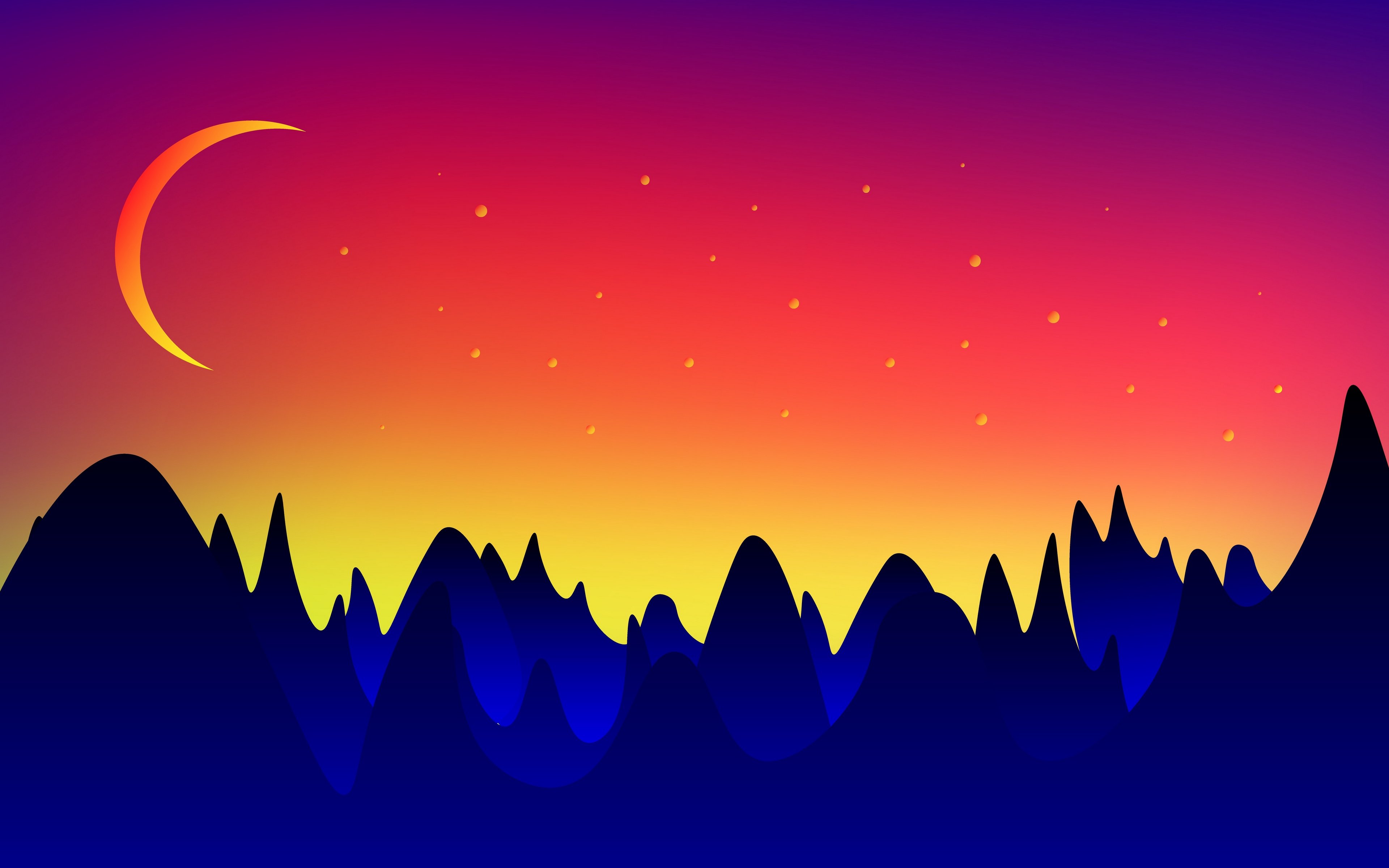 Night Landscape Vector Wallpapers