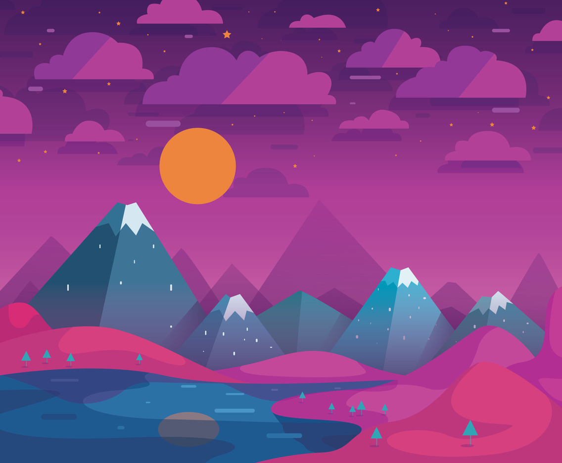 Night Landscape Vector Wallpapers