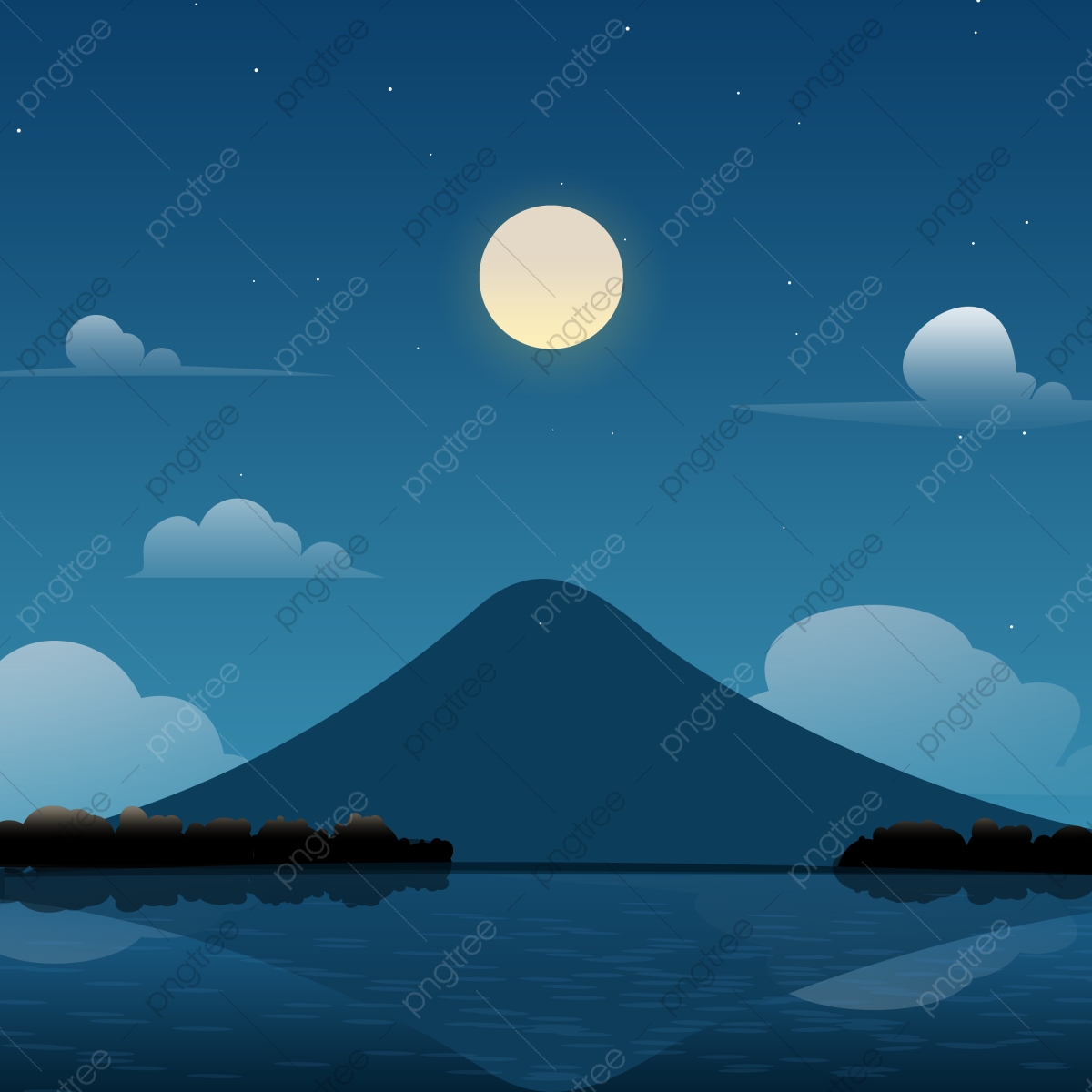 Night Landscape Vector Wallpapers