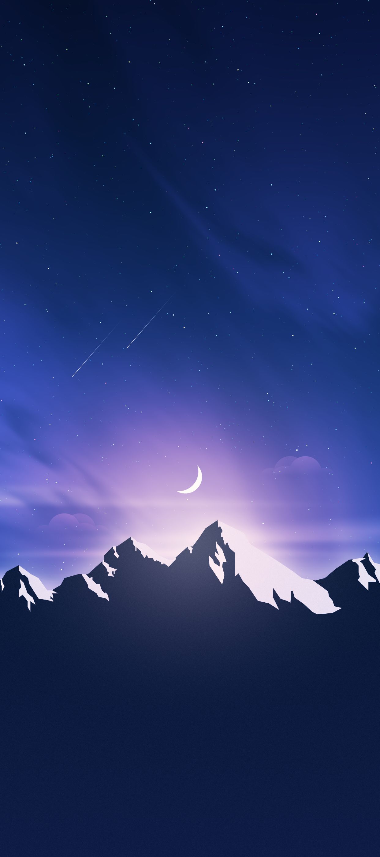 Night Mountains Summer Illustration Wallpapers