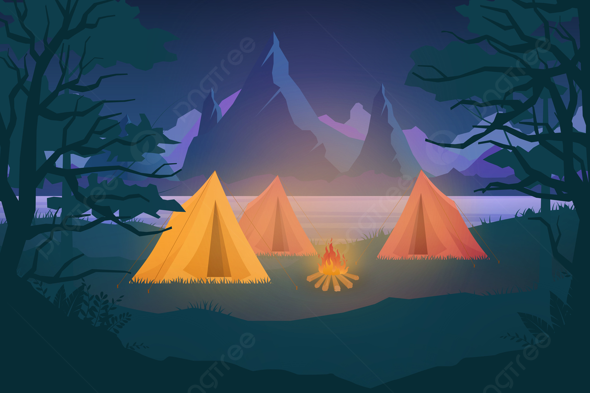 Night Mountains Summer Illustration Wallpapers