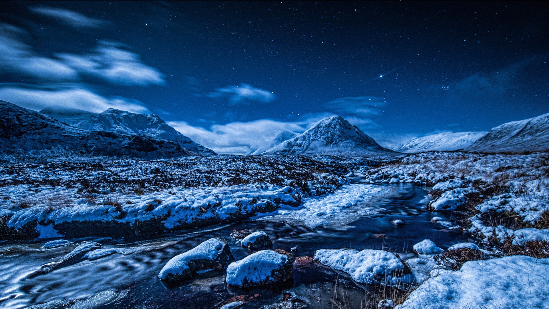 Night Winter Landscape Wallpapers